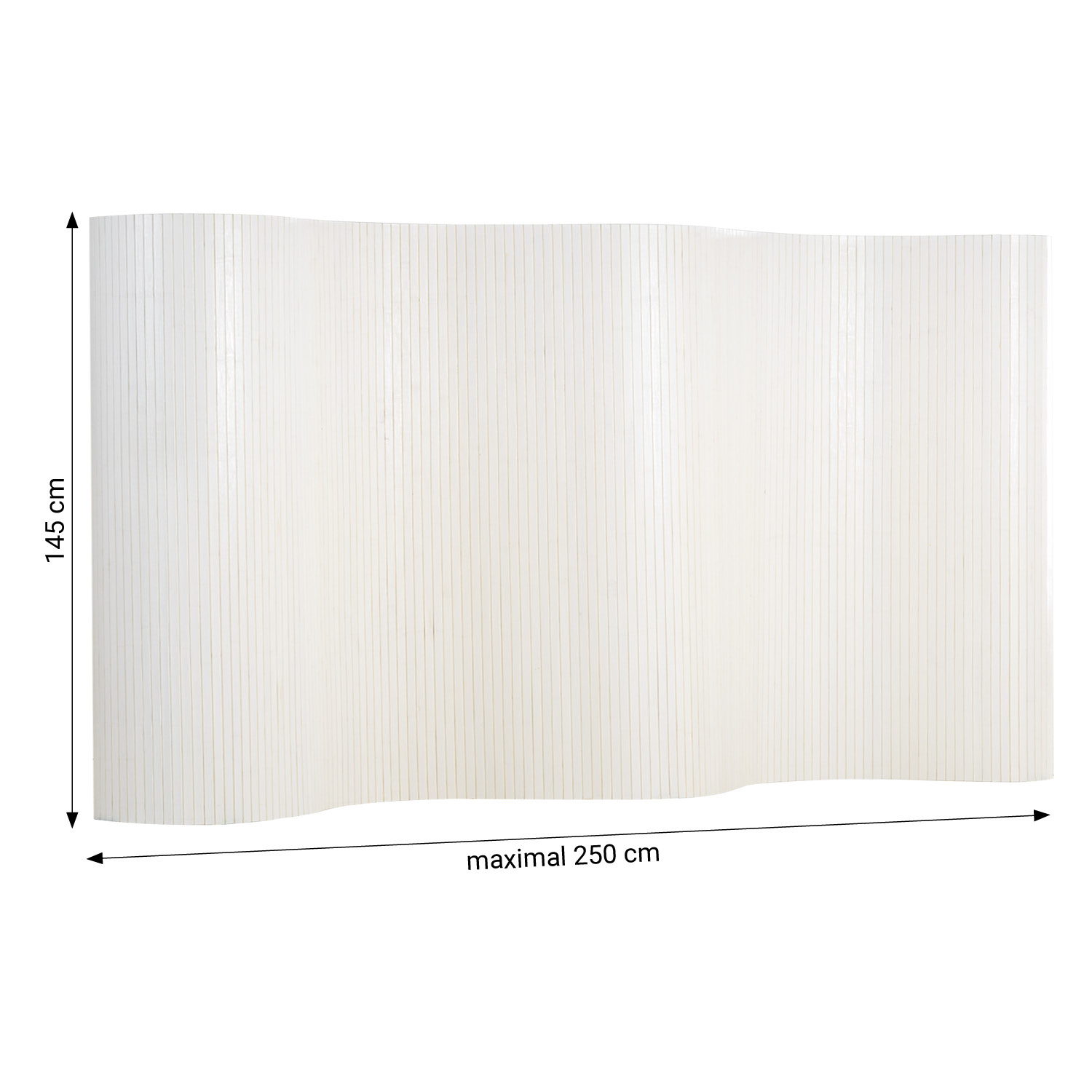Paravent Bamboo Height 145 cm White | Room Divider | Partition Privacy Screen