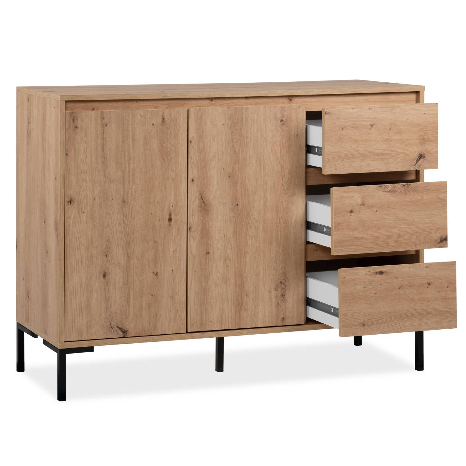Sideboard Chest of Drawers Wood Oak Cupboard Living Room Cabinet Industrial Look