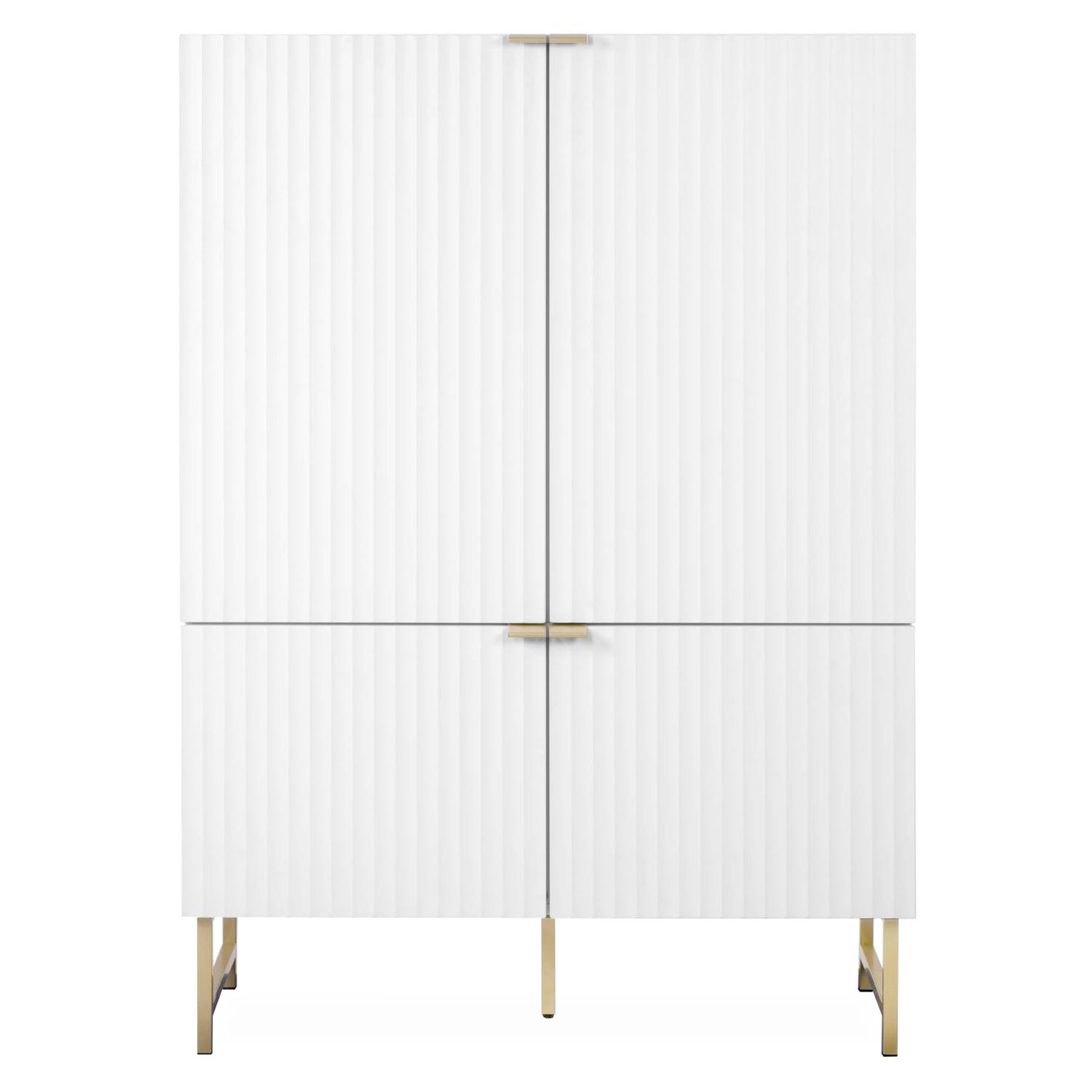 Highboard Sideboard White Wood Storage Cabinet Buffet Credenza Living Room Cupboard