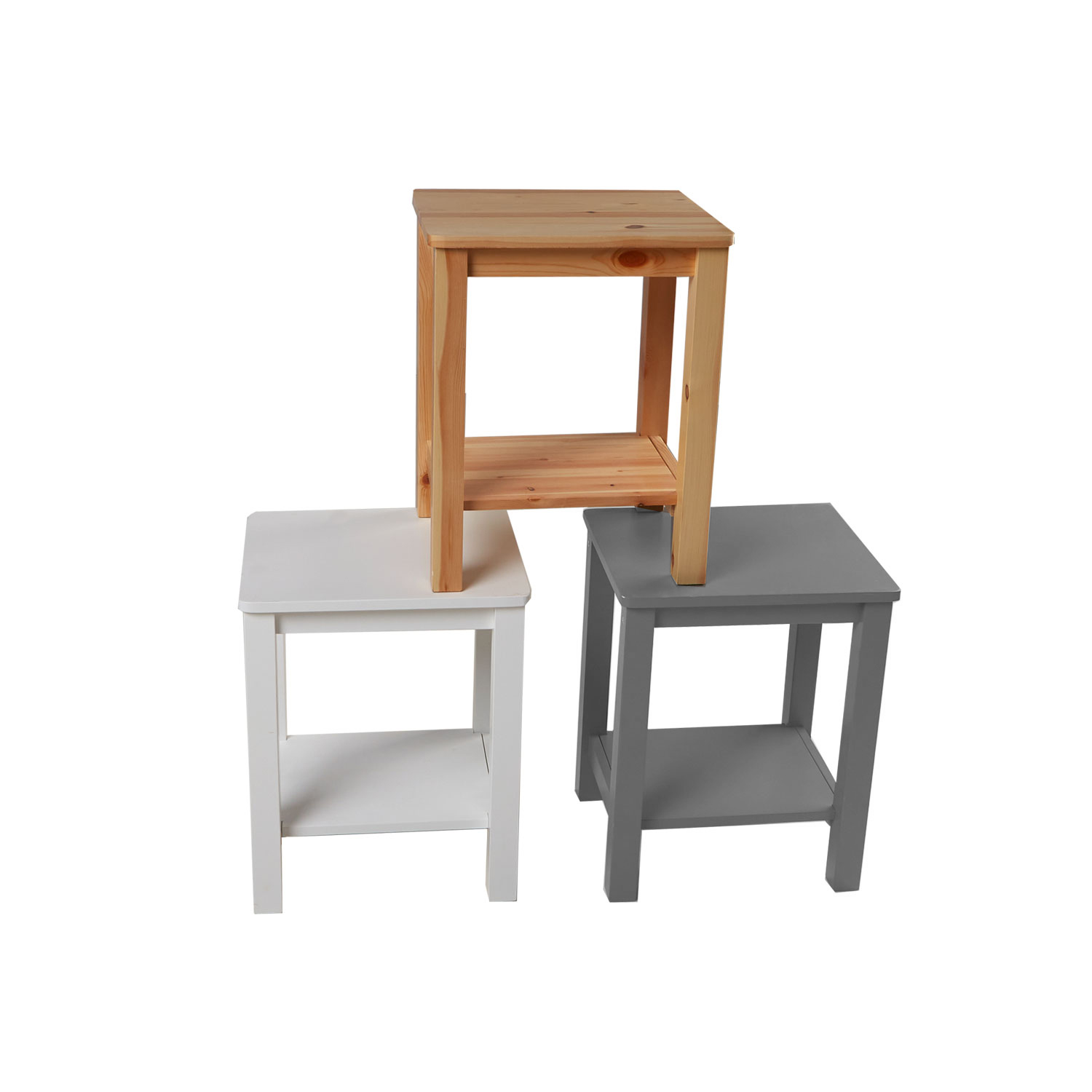 Bedside table grey Sofa Table Wooden Nightstand