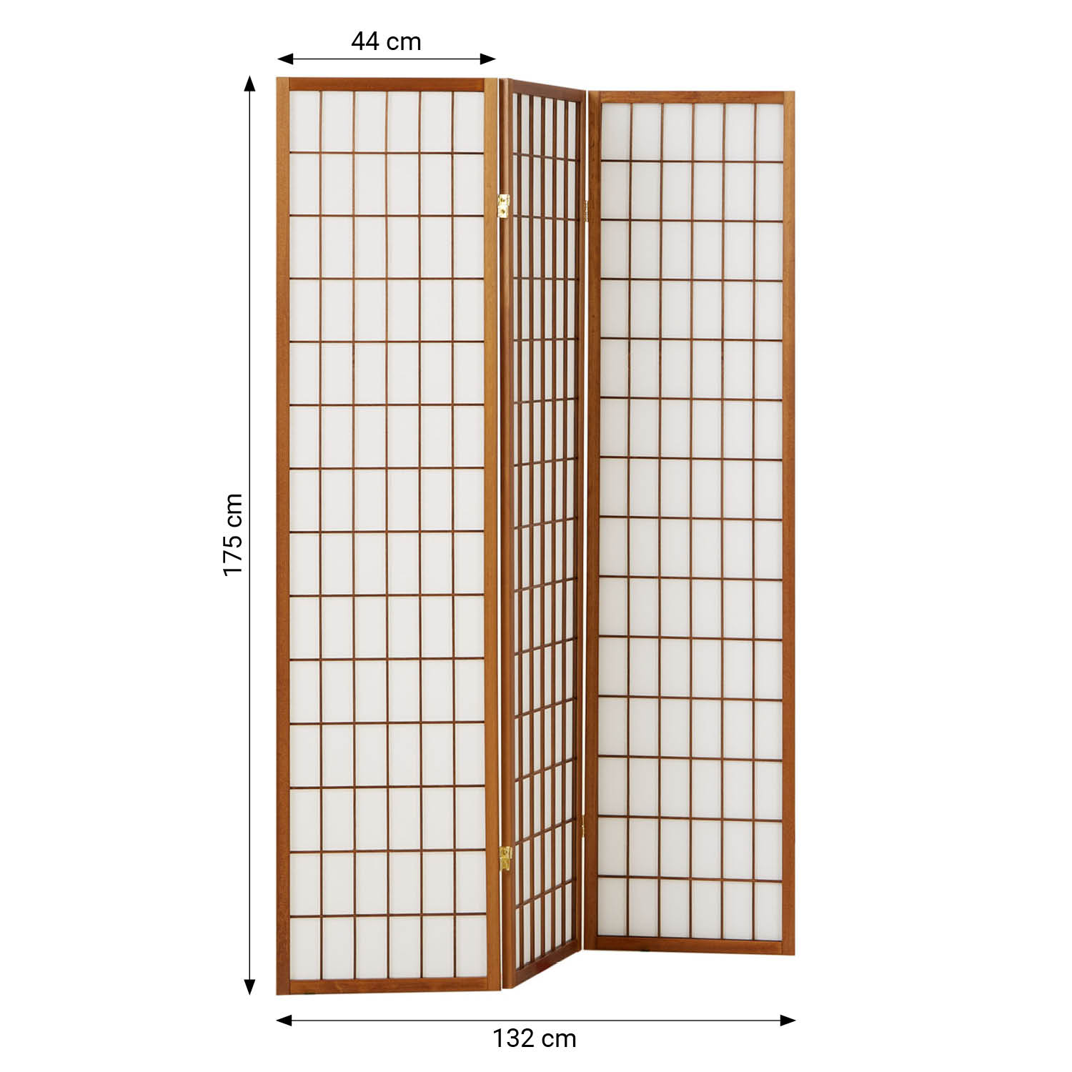 Paravent Light Brown Shoji Rice Paper White | 3-panel | Wood | Room Divider Partition Privacy Screen