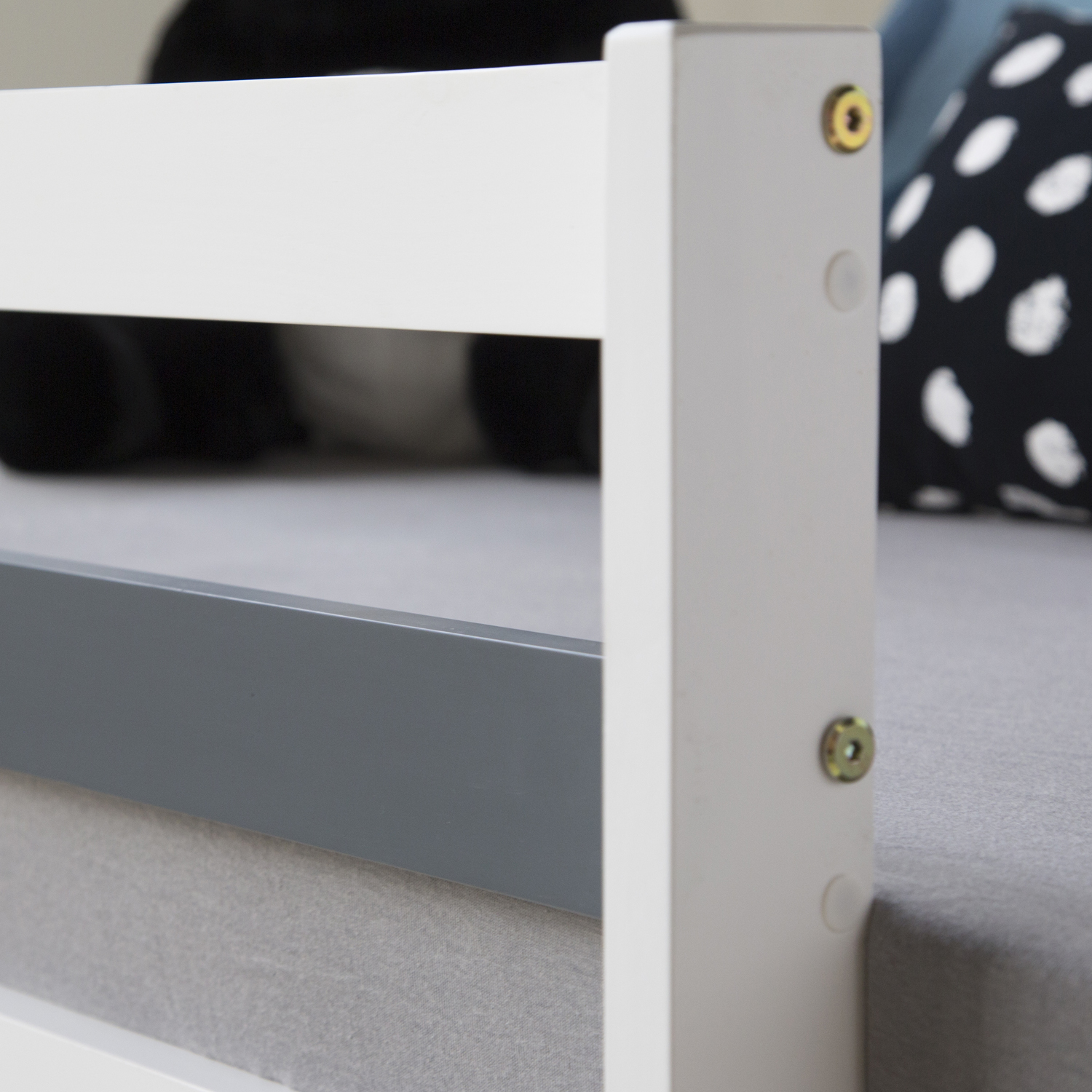 Children's Loft Bed 90x200 cm, White, with Desk | with Shelving | with Slatted Base