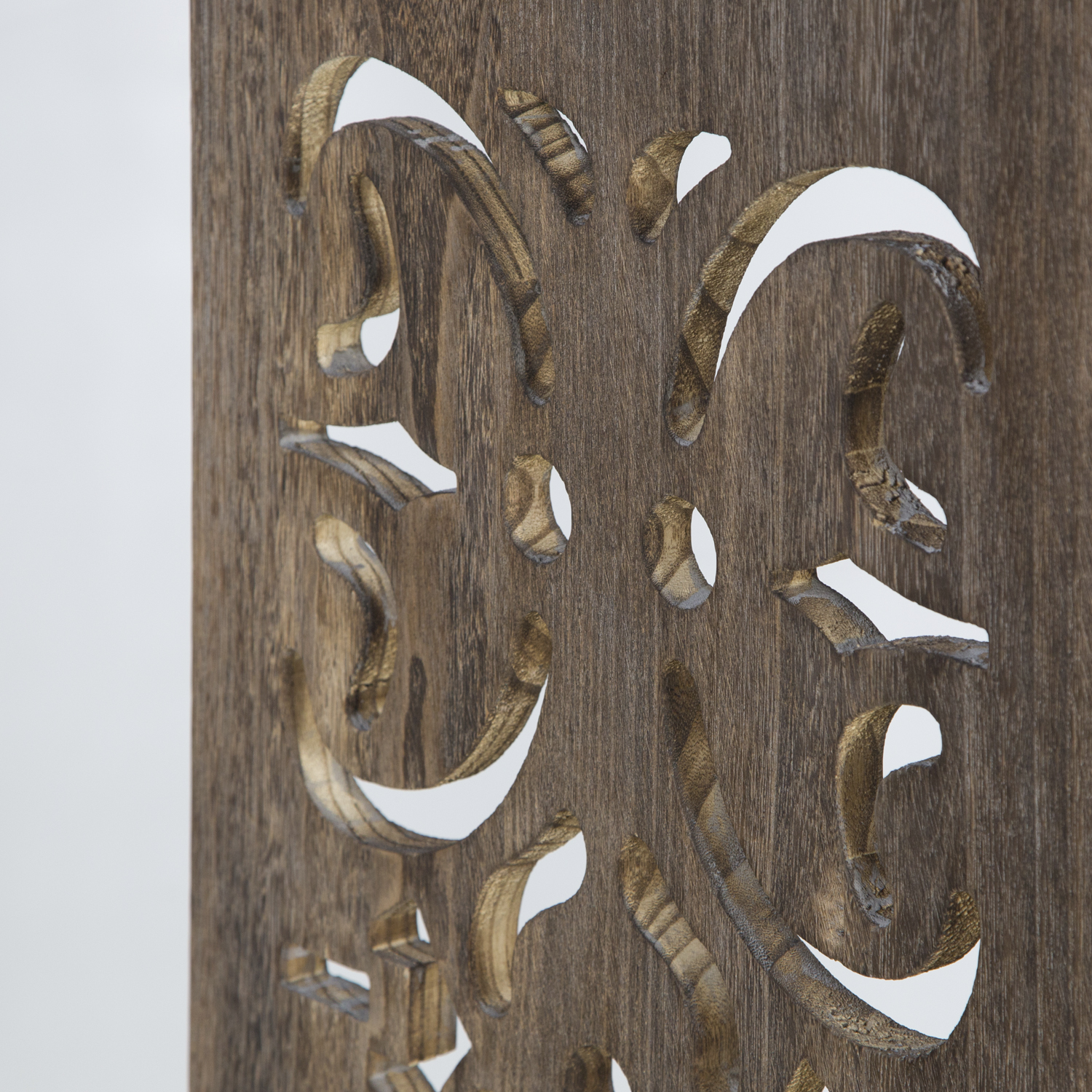 Paravent Brown Carvings | 3-panel | Wood | Room Divider Partition Privacy Screen