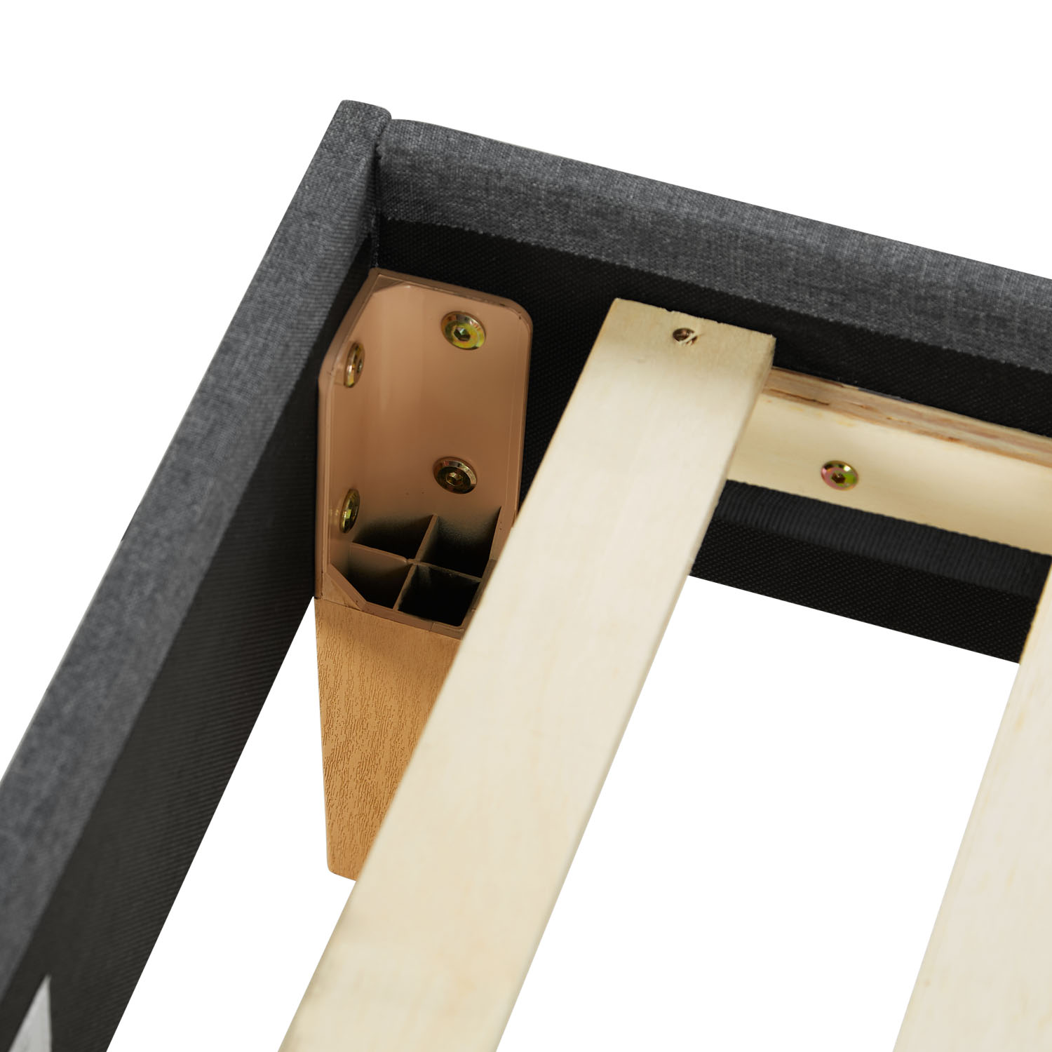 Upholstered bed 90x200 cm grey | futon bed | with slatted frame | with mattress | single fabric bed frame