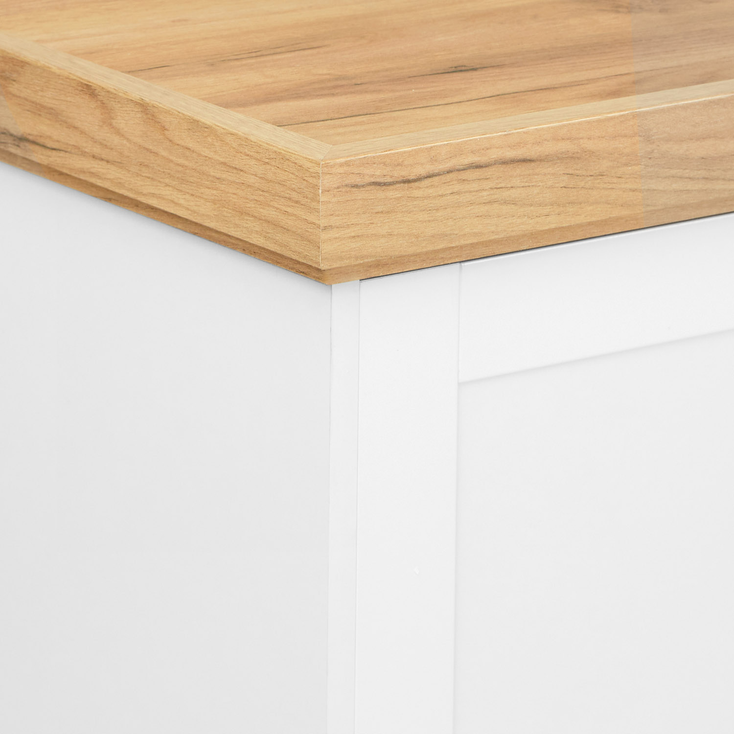 Chest of Drawers Sideboard Oak Matt White Wood Solid Cupboard Highboard