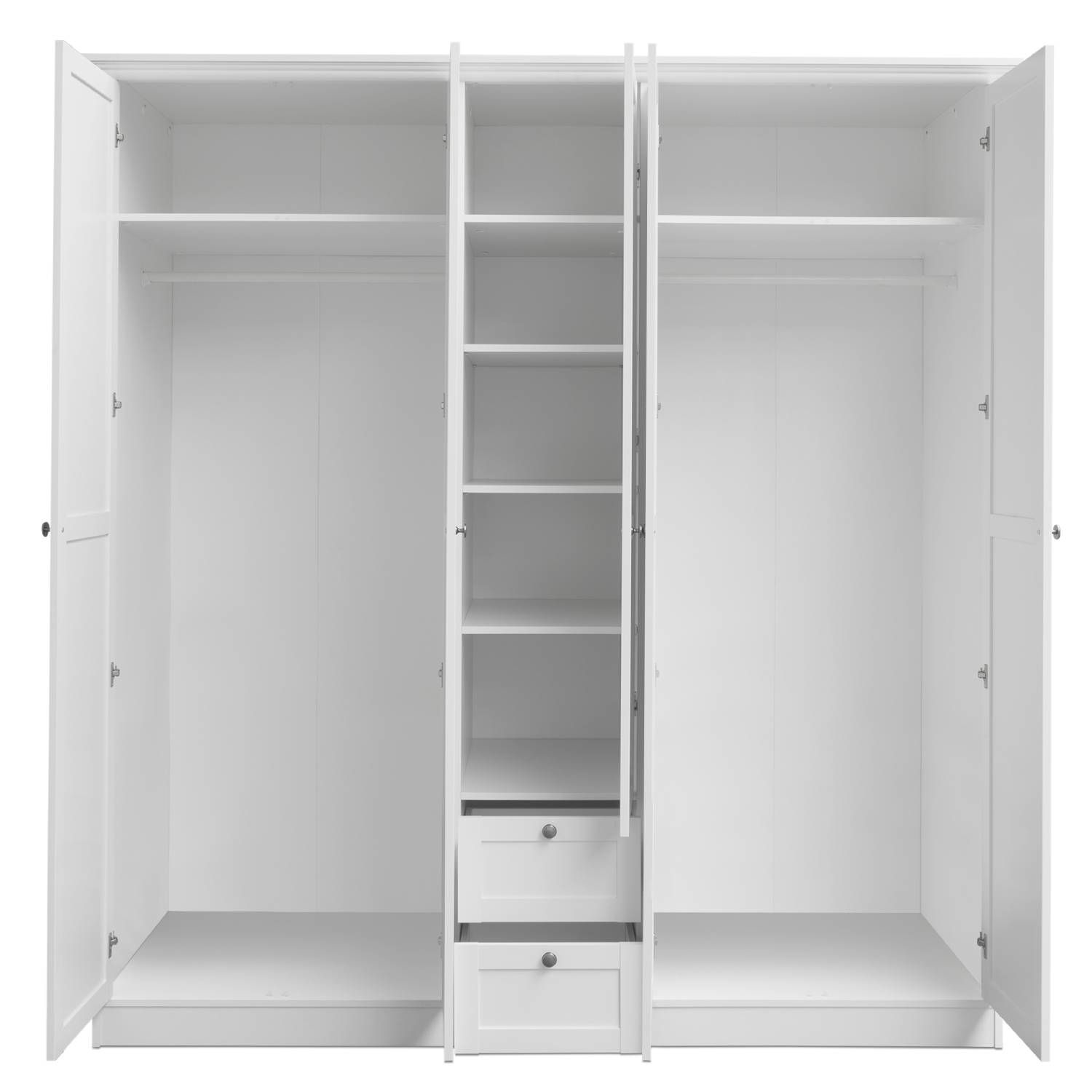 Wardrobe Cupboard White with Drawers 5 Doors Bedroom Wardrobe Furniture Storage Closet