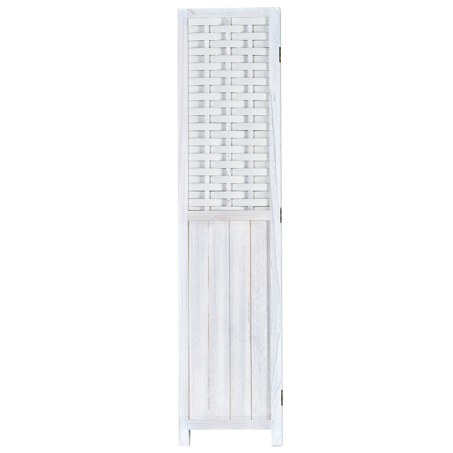 Paravent White Rattan-Style | 3-panel | Wood | Room Divider Partition Privacy Screen