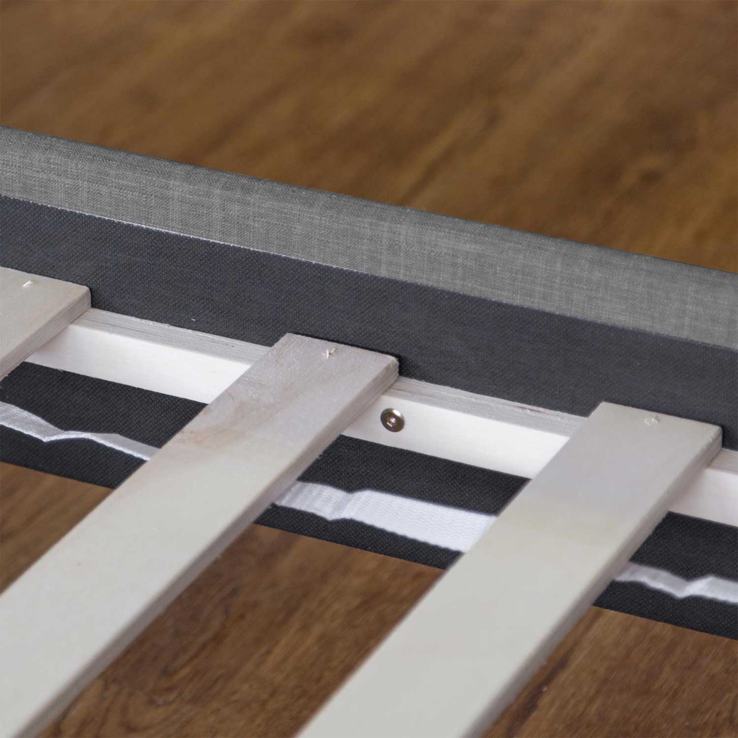 Upholstered Bed Frame Double Bed 120x200 Grey Platform Bed Fabric Headboard