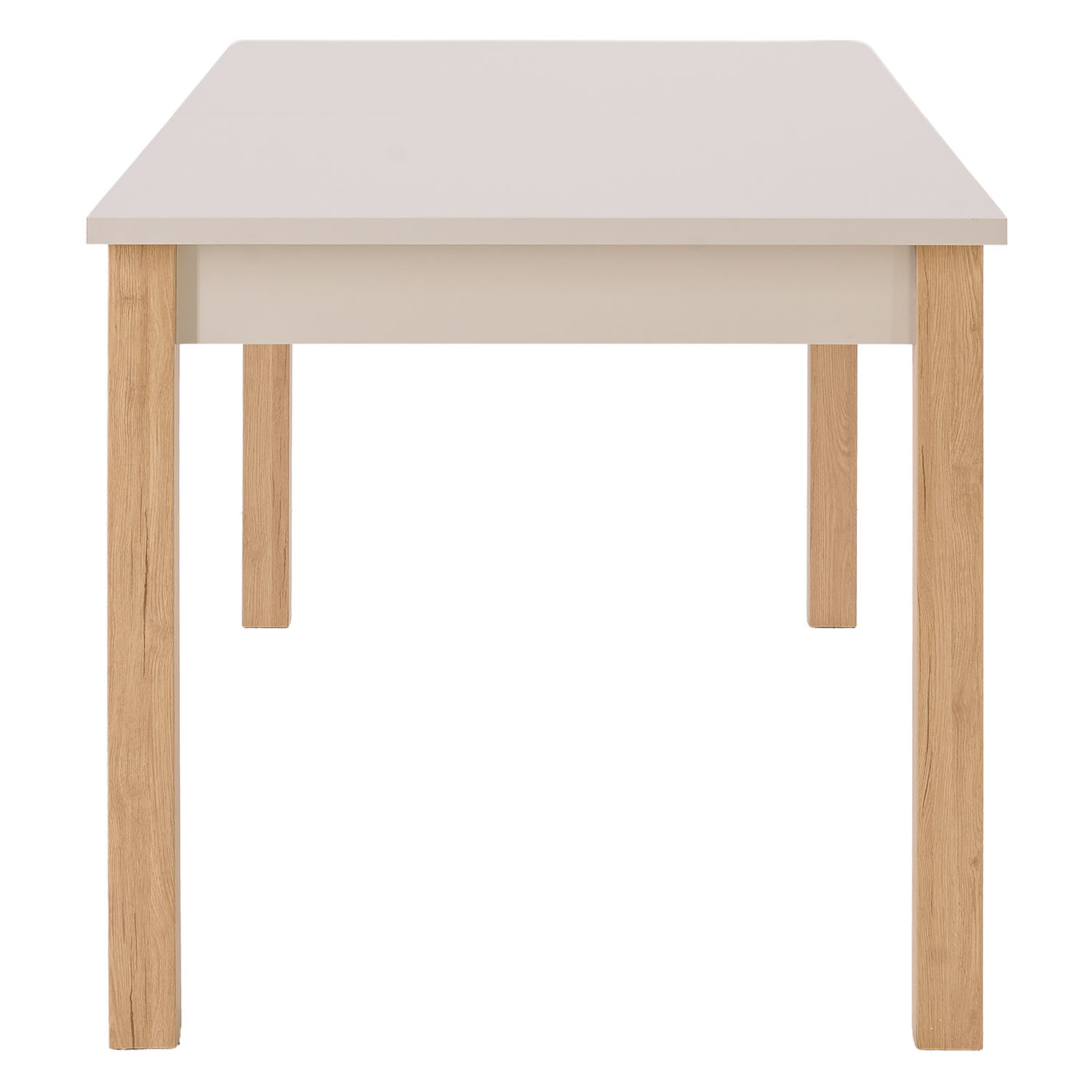 Modern Dining Table Kitchen Table Wooden Table 160x80 cm Beige Grey 8 Seater Extendable