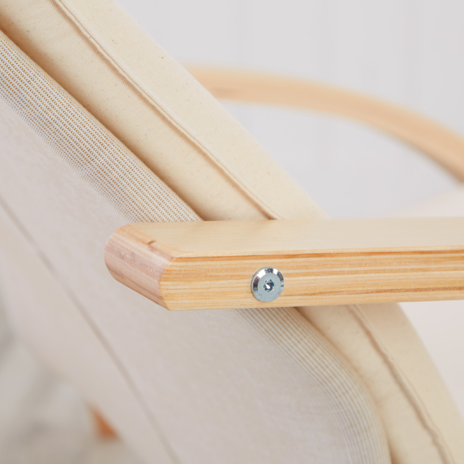 Relaxsessel Natur | without Footrest | Natural Wood | Glider Rocking Chair Nursing Chair Recliner