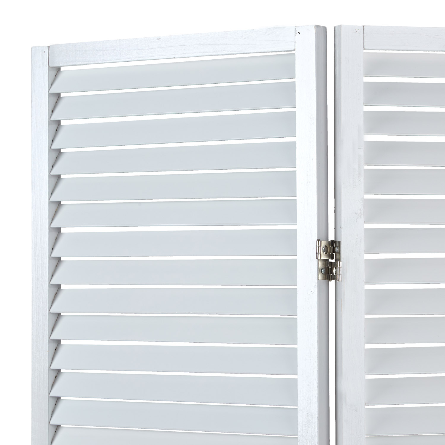 Paravent White Wooden Slats | 3-panel | Wood | Room Divider Partition Privacy Screen