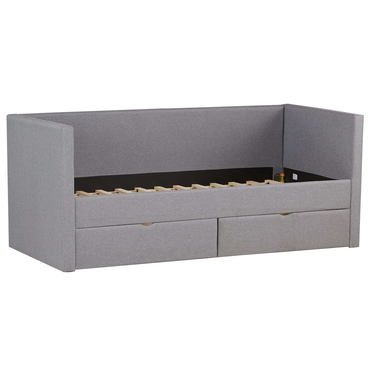 Upholstered Bed 90x200 Grey Bed Drawer Day Bed Sofa Bed Guest Bed Extendable