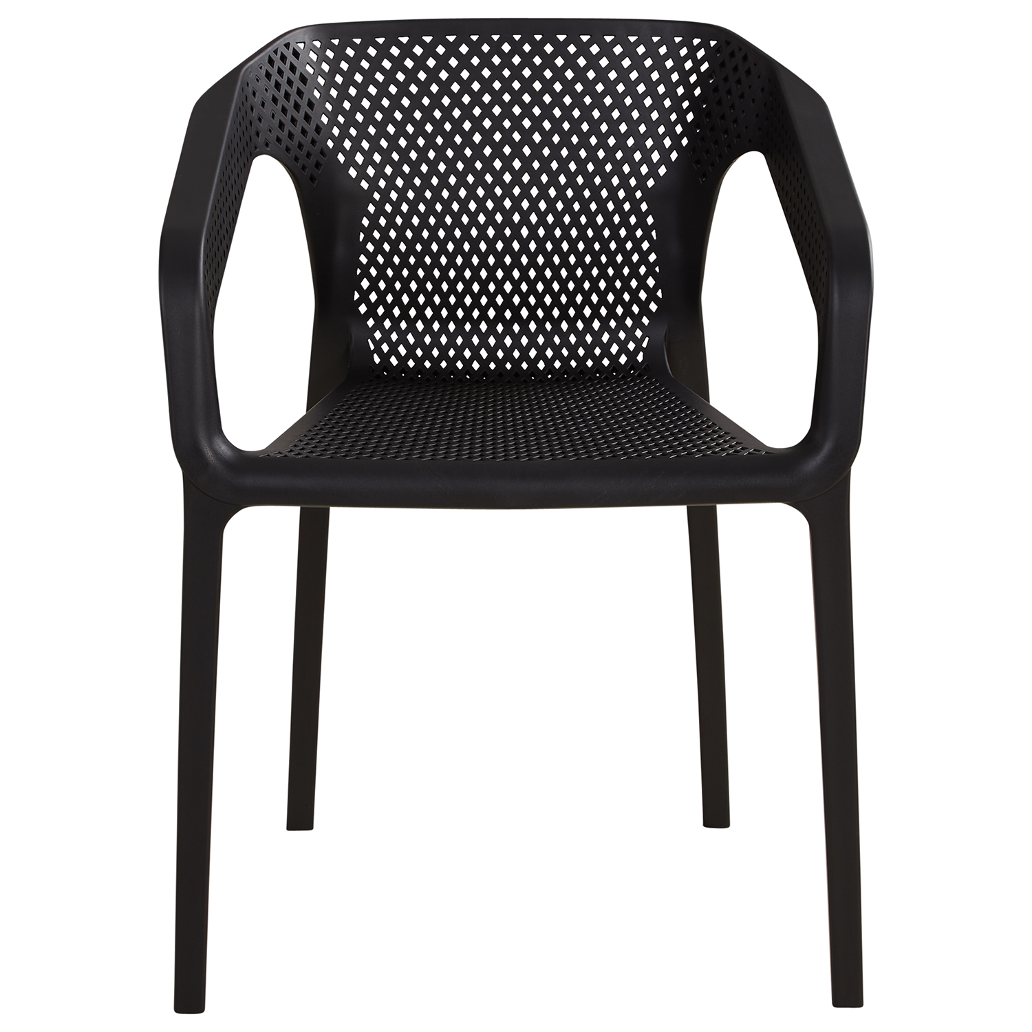 Set of 2 Garden chair with armrests Camping chairs Black Outdoor chairs Plastic Egg chair Lounger chairs Stacking chairs