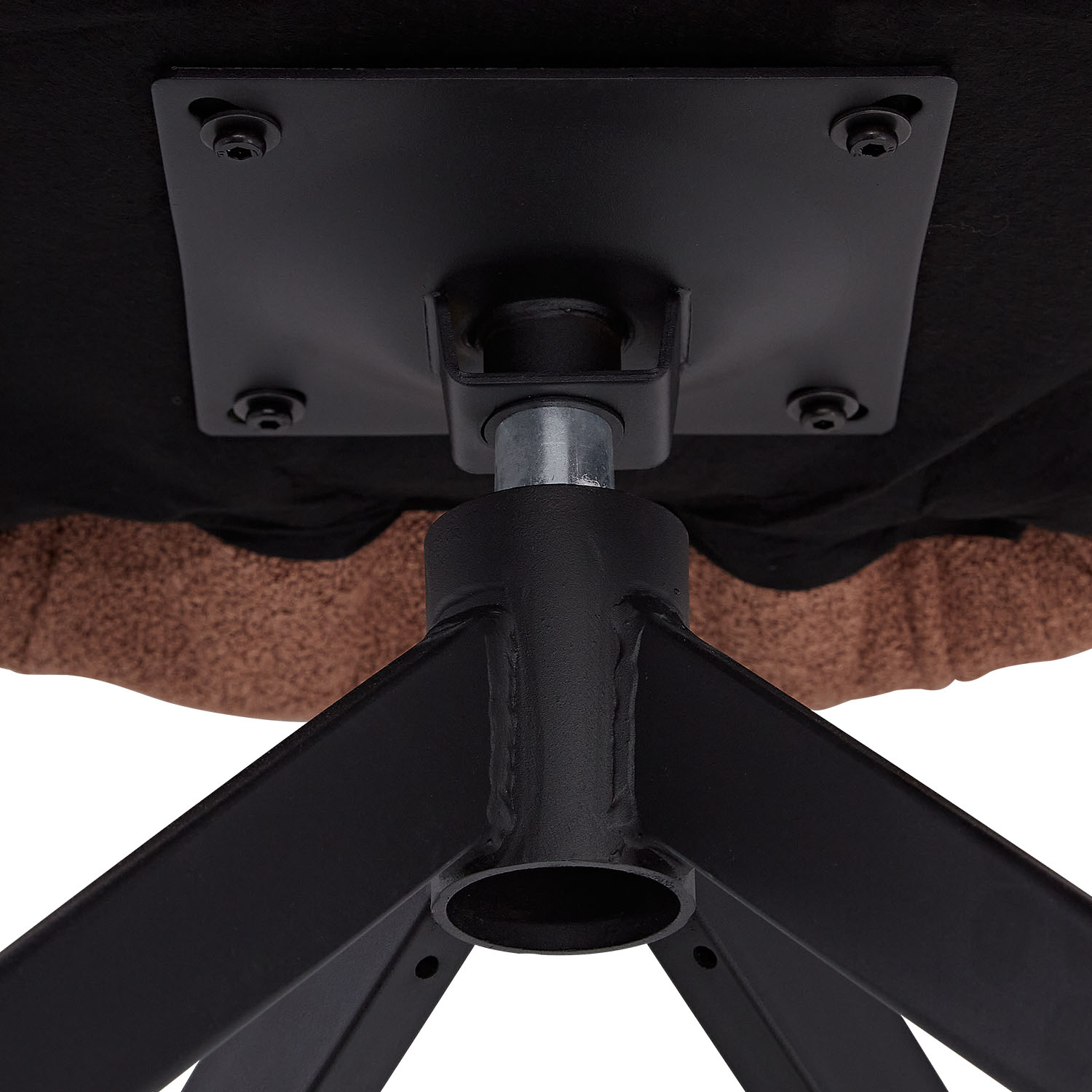 Upholstered Chair Bouclé Leather Brown | single | swivel | with Armrests | Kitchen Dining Room Office