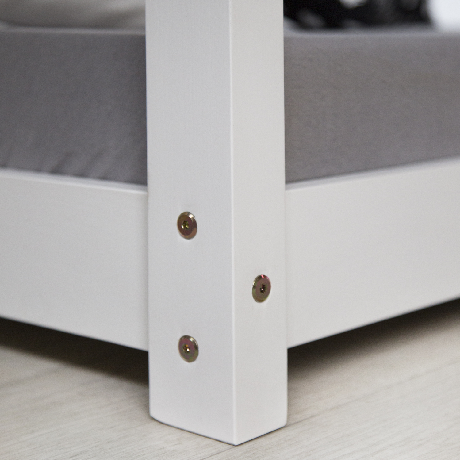 Childrens bed with mattress 90 x 200 cm playbed housebed wooden bed white