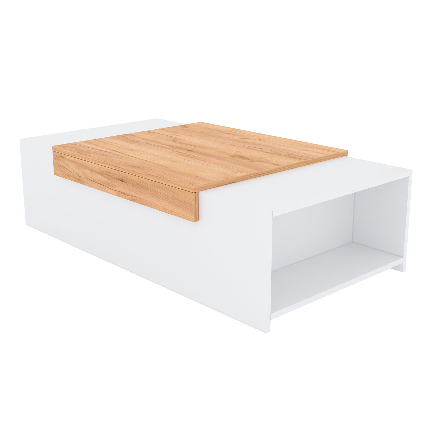 Table de salon Table basse Chêne Blanc Table de salon Naturelle Table d'appoint en bois Moderne