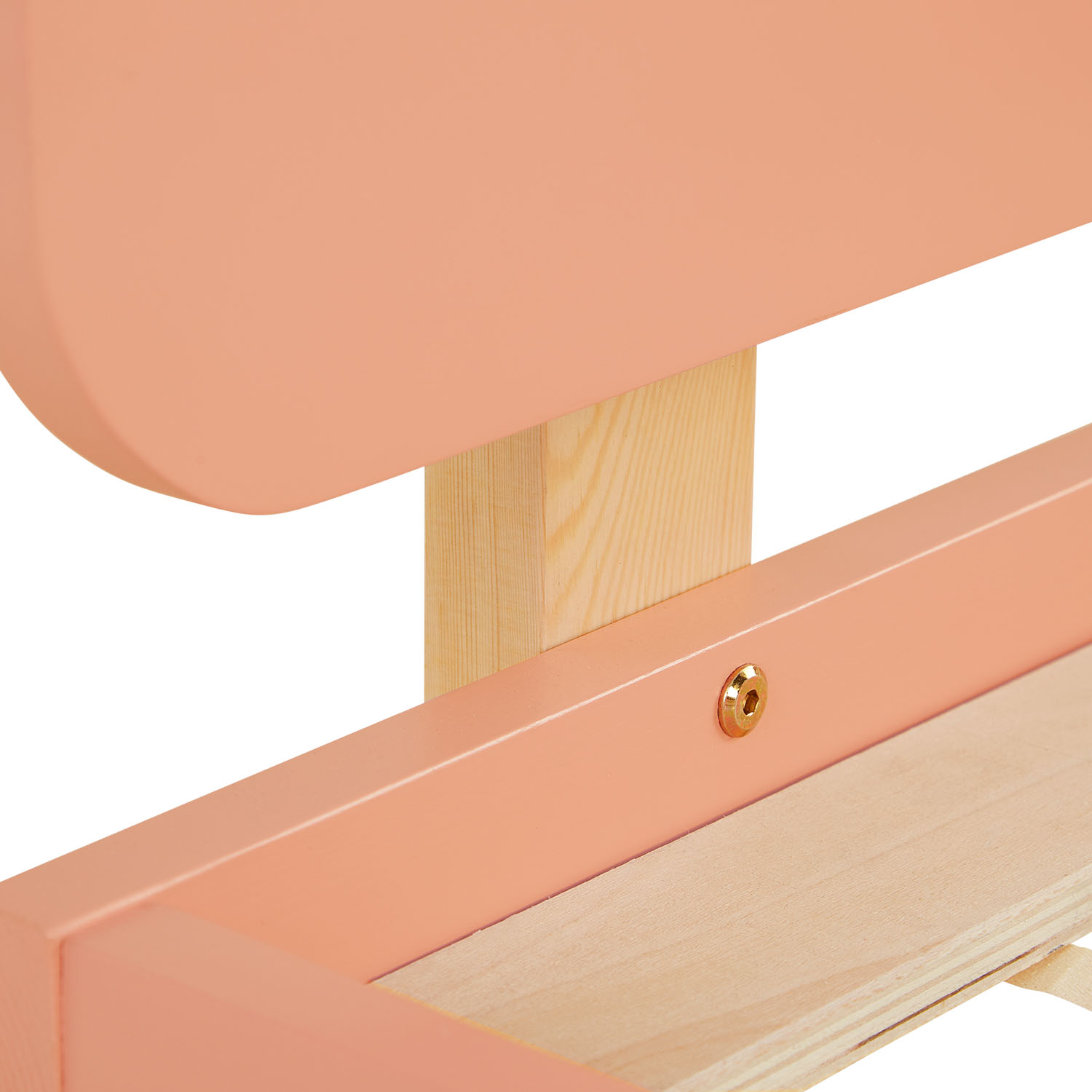 Wood Bed 90x200 cm Red Natural | Retro Bed | Single Bed | with Slatted Frame | Kids Youth Guest Bedroom