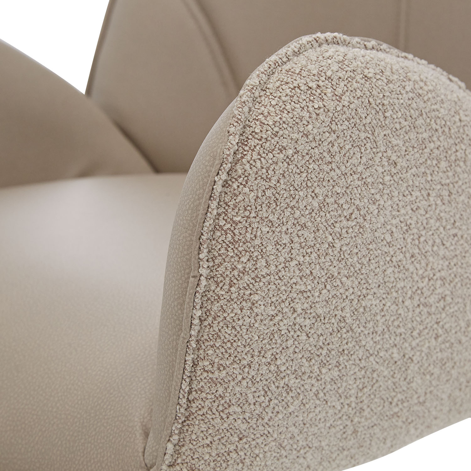 Dining Chair Set of 6 Modern Egg Chairs Bouclé Leather Beige Armchairs Dining Room Chairs Upholstered Chairs Eames Chairs