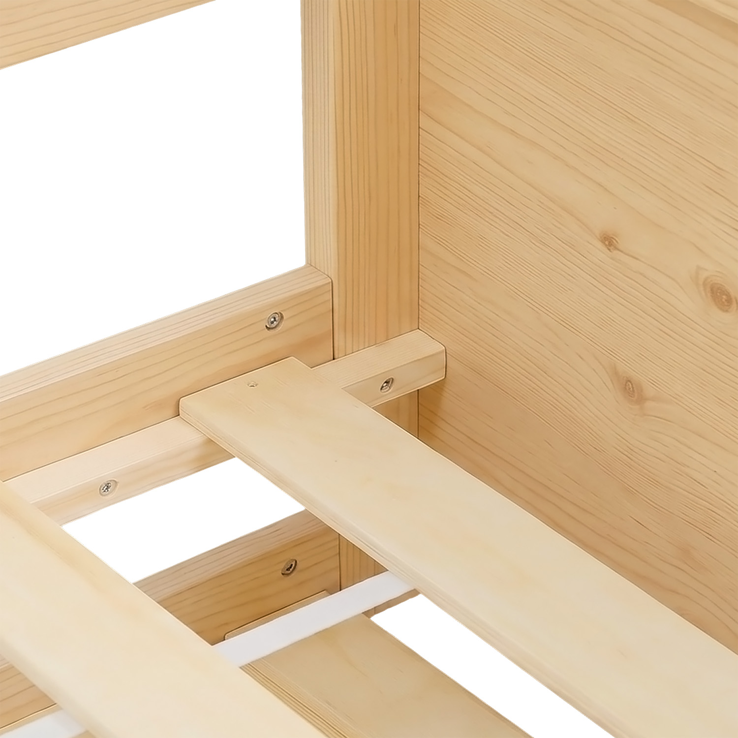 Wood Bed 90x200 cm Natural | Extendable | Cabin Bed | with Mattress | Kids Youth Guest Bedroom