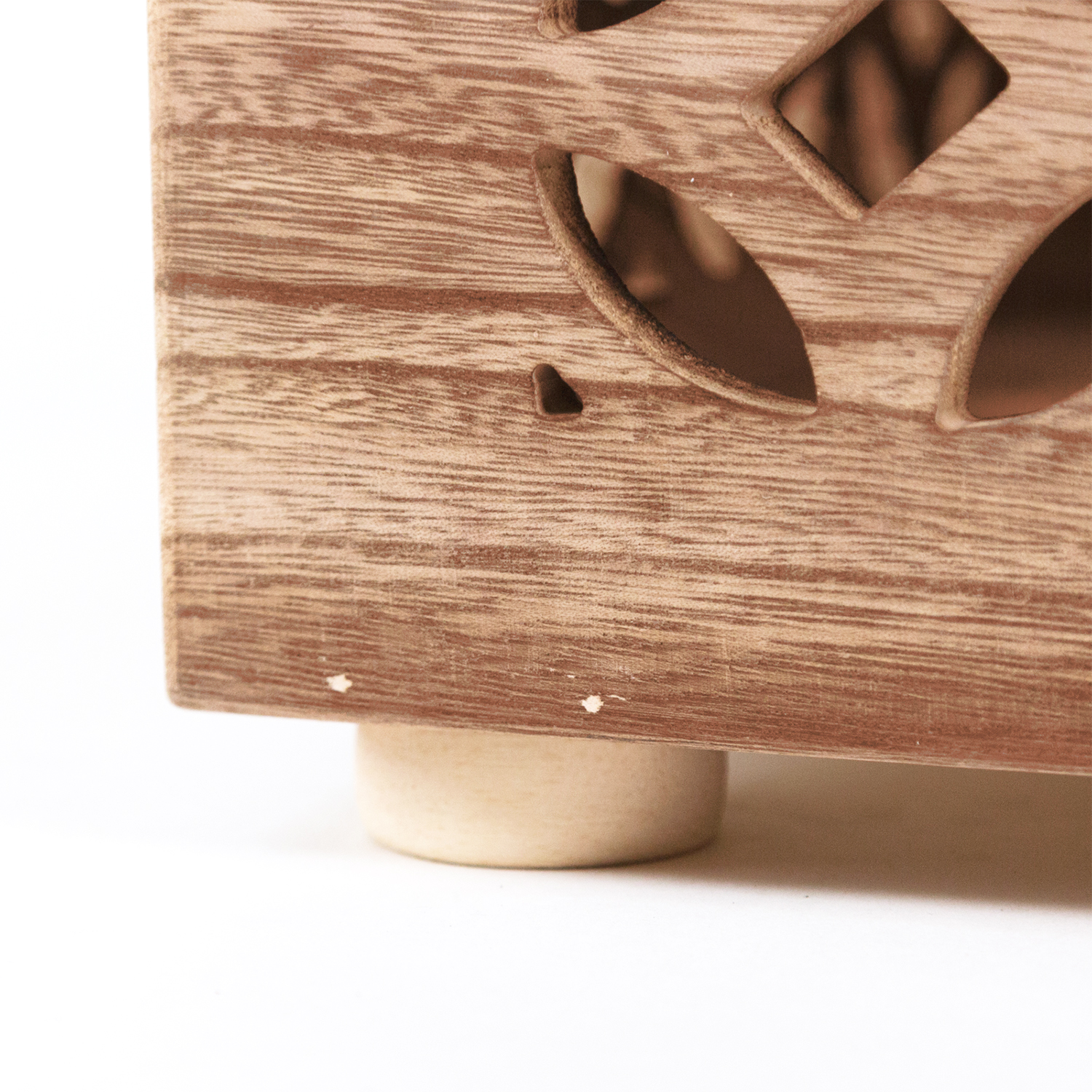 Side table wood cube bedside light