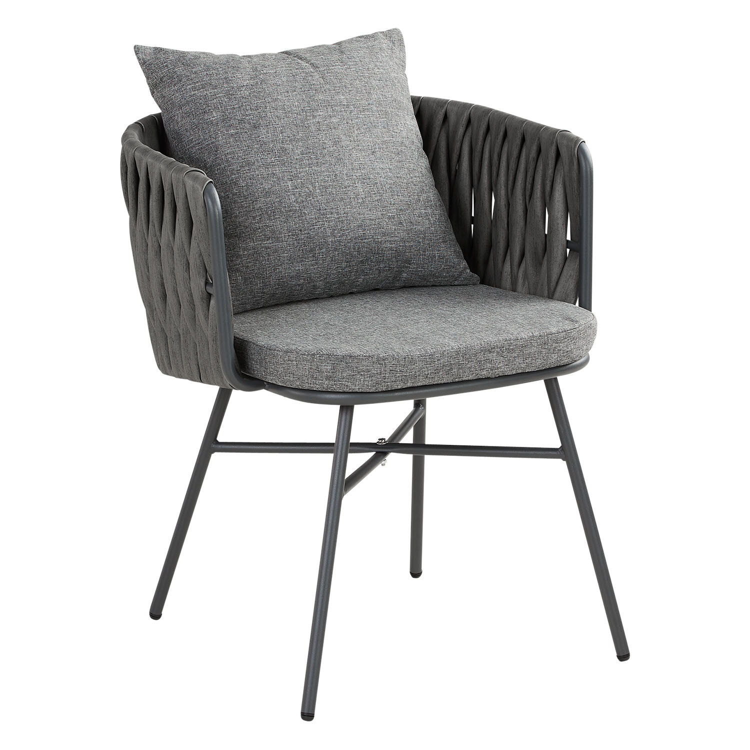 Garden furniture set Garden table and 2 chairs Bistro set Rattan Grey Outdoor table and chairs Lounge chair Patio set