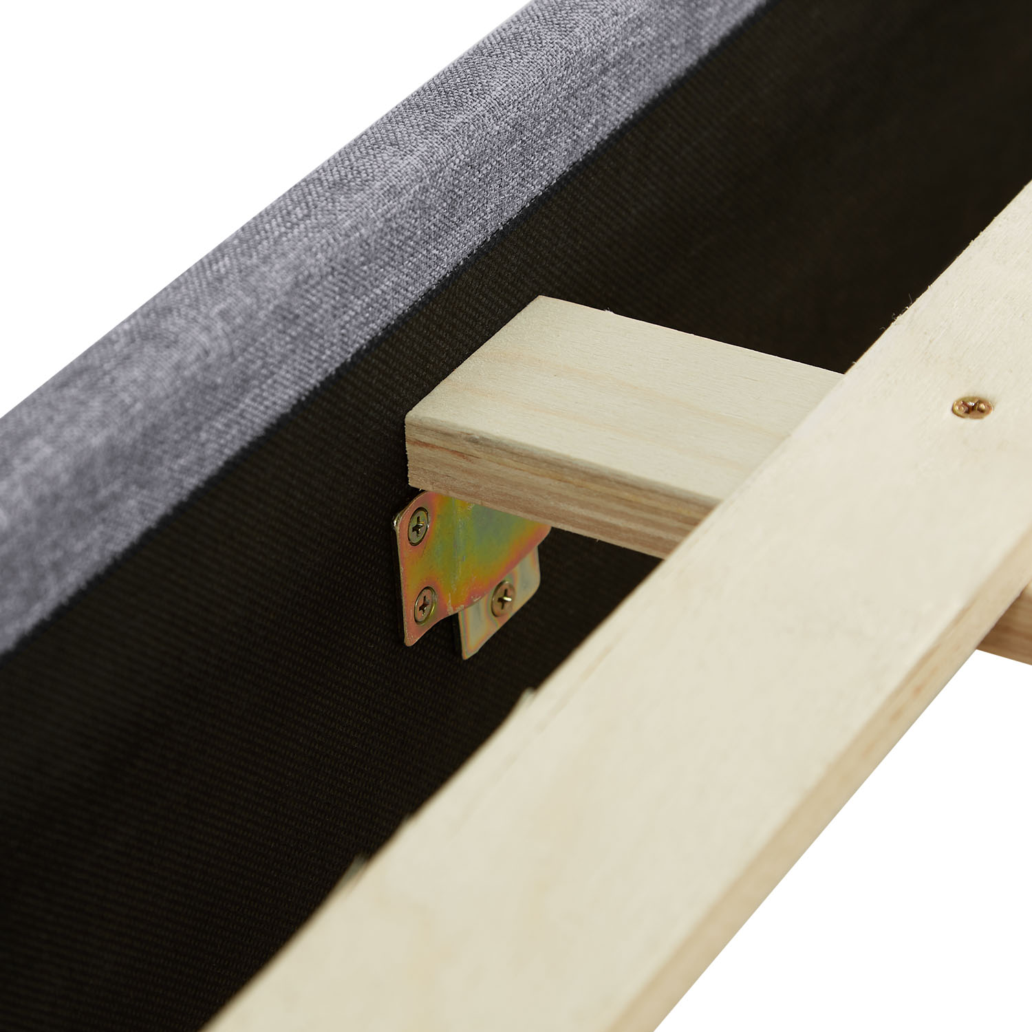 Upholstered bed 160x200 cm grey | futon bed | with slatted frame | double fabric bed frame