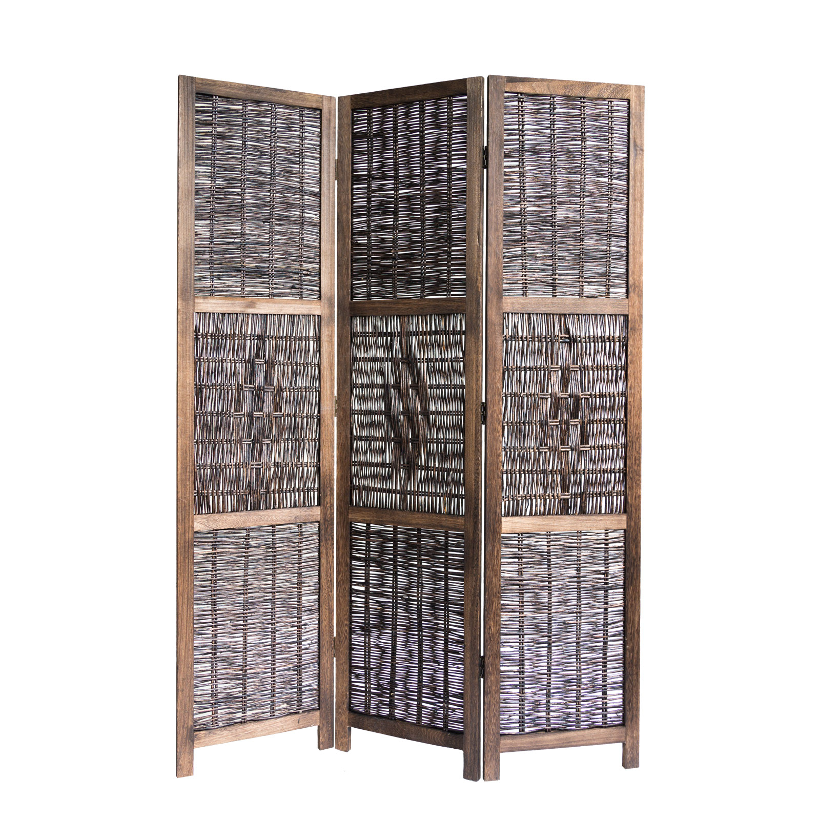 Paravent Brown Willow | 3-panel | Wood | Room Divider Partition Privacy Screen