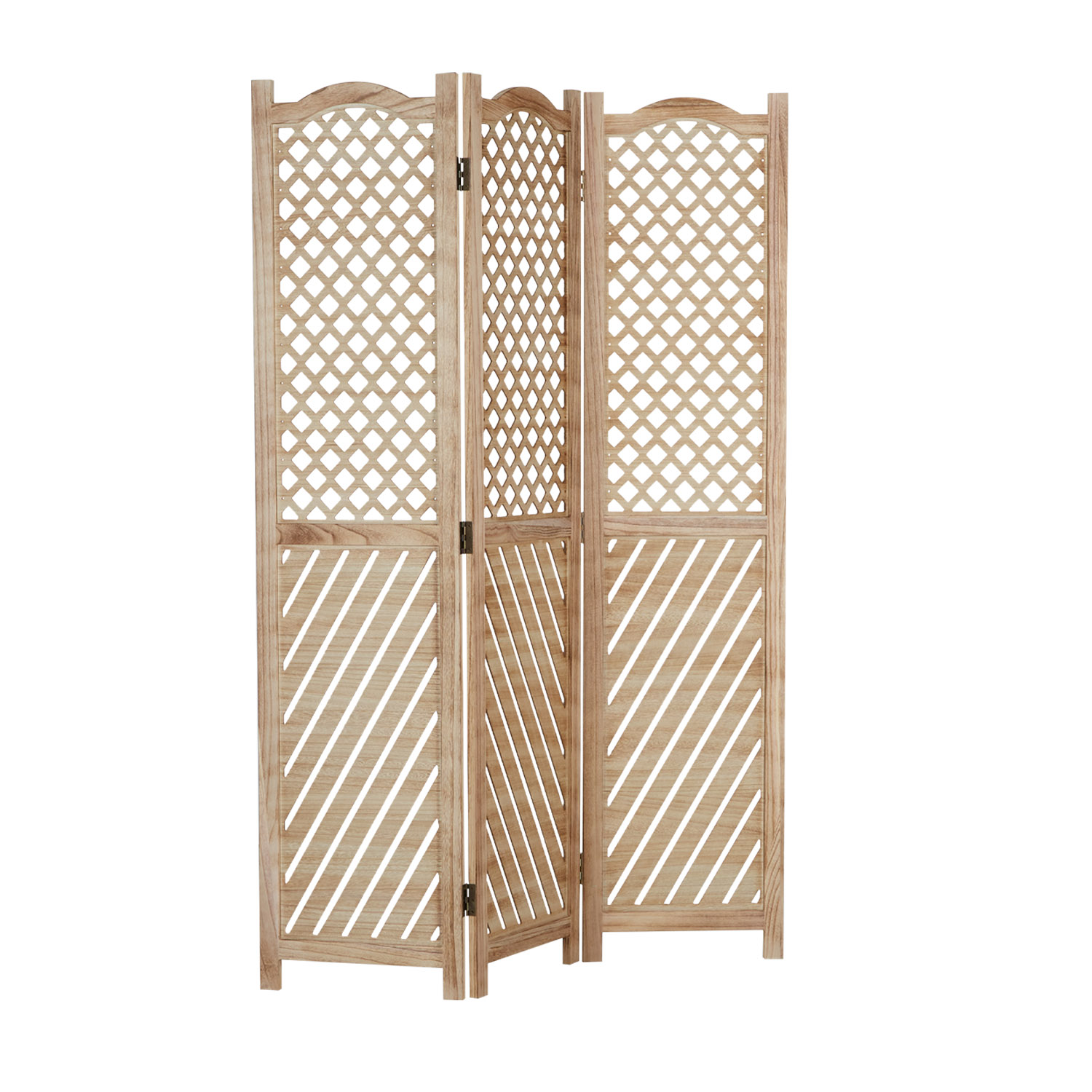Paravent Natural Various Patterns | 3-panel | Wood | Room Divider Partition Privacy Screen