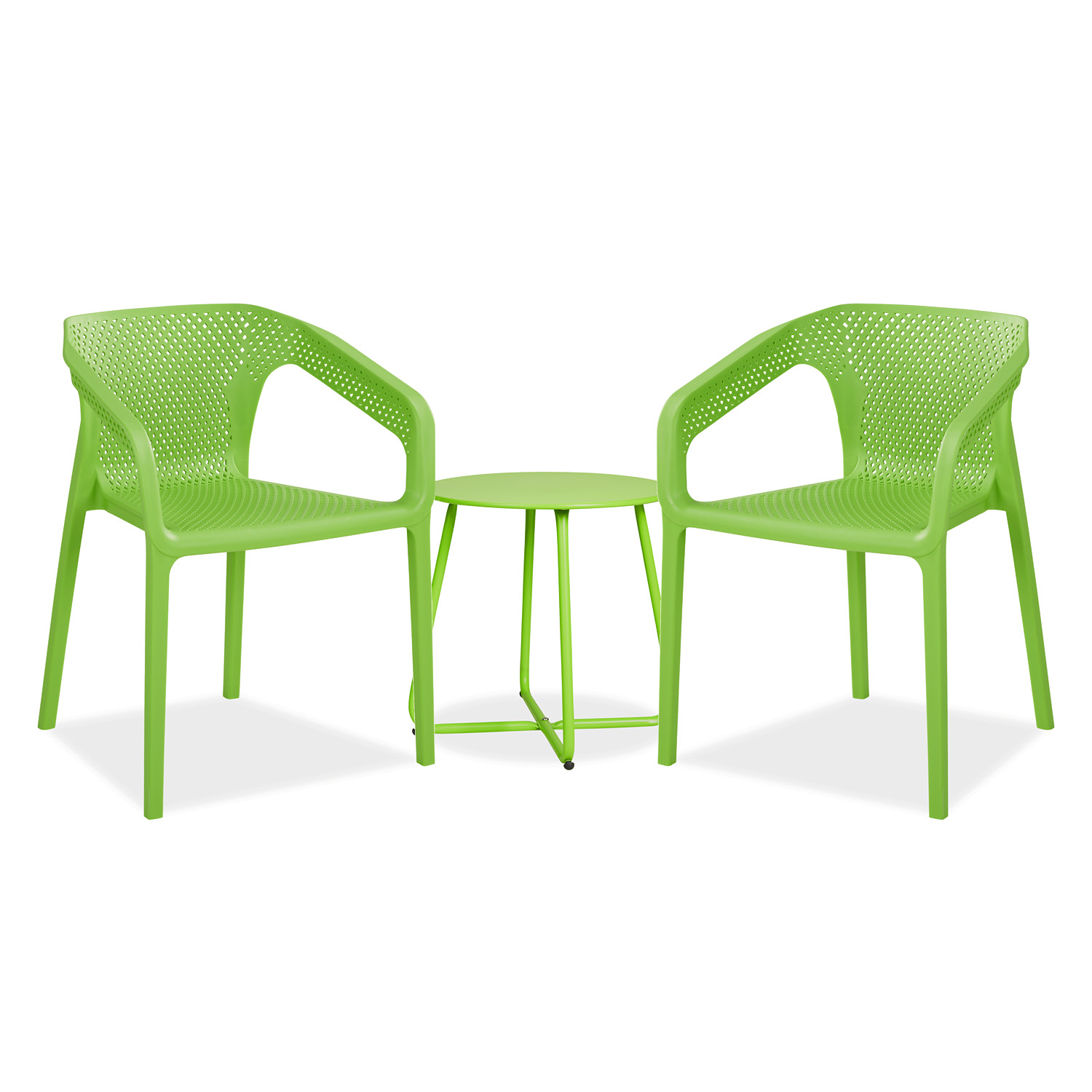 Salon de jardin Ensemble table et 2 chaises de jardin vert Meubles de détente extérieur Mobilier de jardin