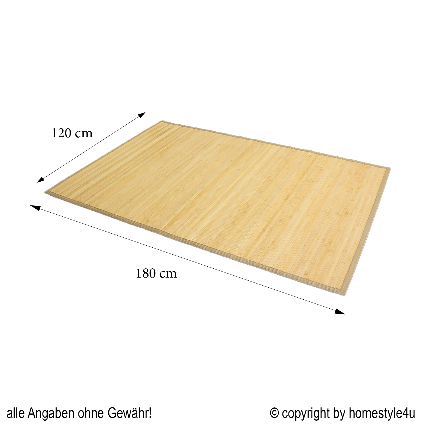 Bamboo carpet Rug 120x180 in light