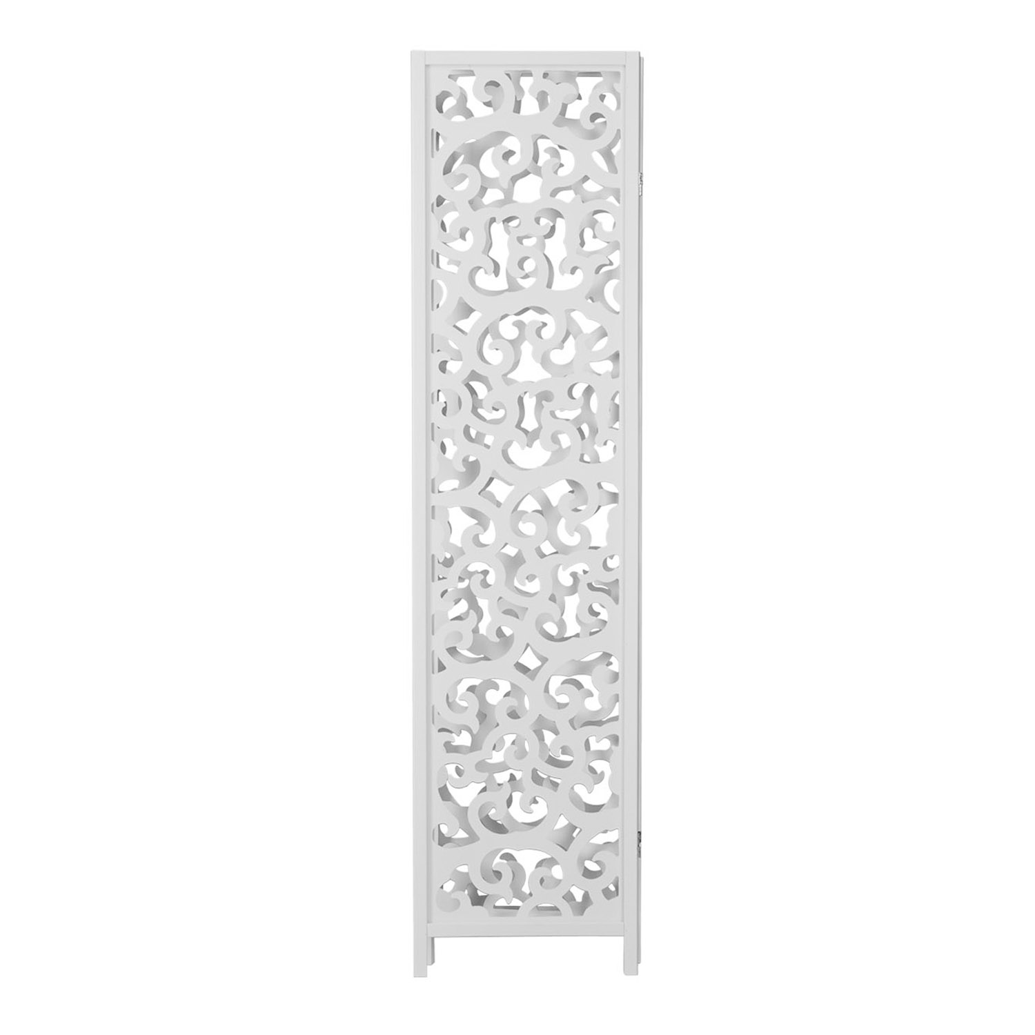 Paravent White with Decorations | 3-panel | Wood | Room Divider Partition Privacy Screen