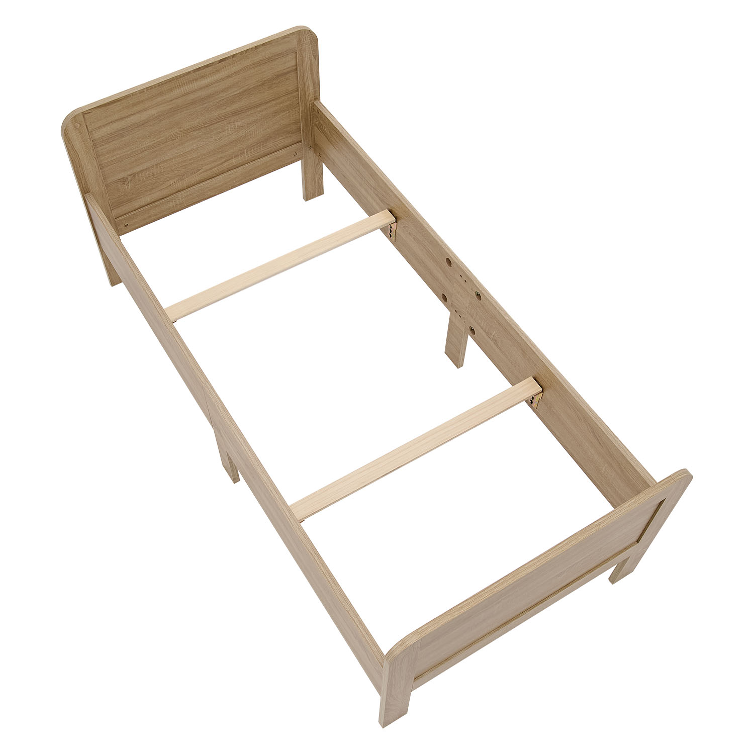 Comfort Bed 90x200 cm Natural | Senior Bed Height Adjustable | Single Bed | Wood | without Slatted Frame