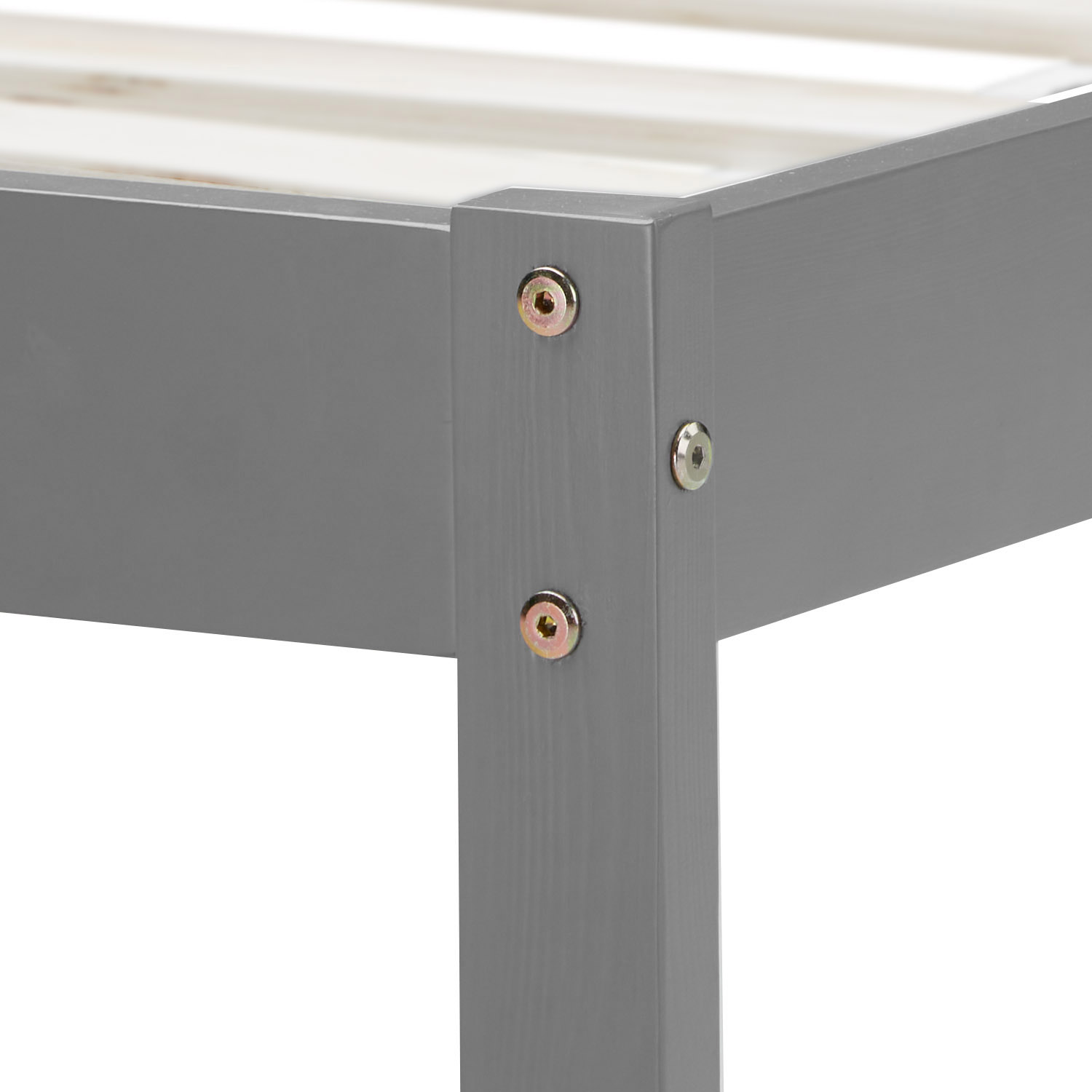 Pallet Bed 90x200 cm Gray | Single Bed | with Slatted Frame | Wood | Kids Youth Guest Bedroom