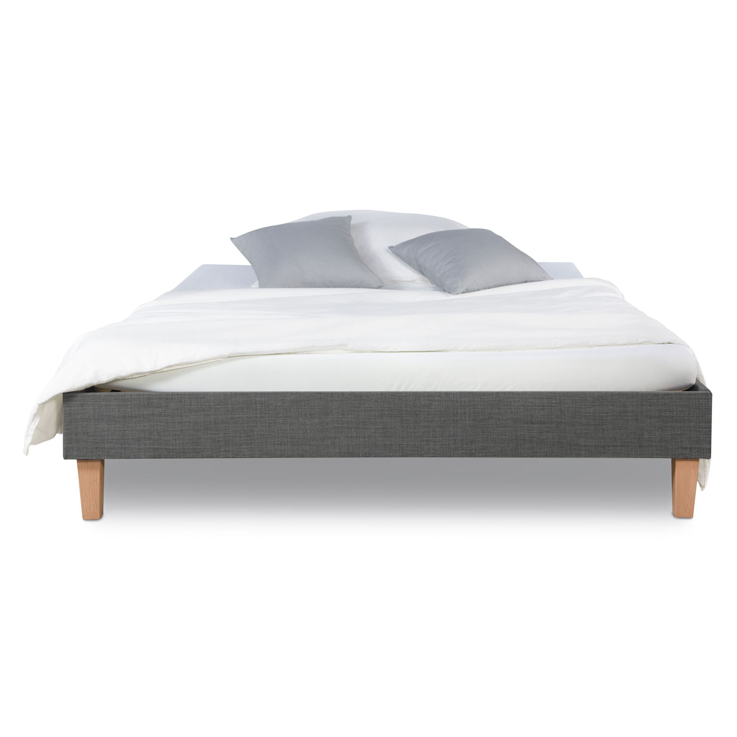 Upholstered Bed 90 120 140 160 180 x 200 cm Grey Futon Bed Frame Slatted Frame