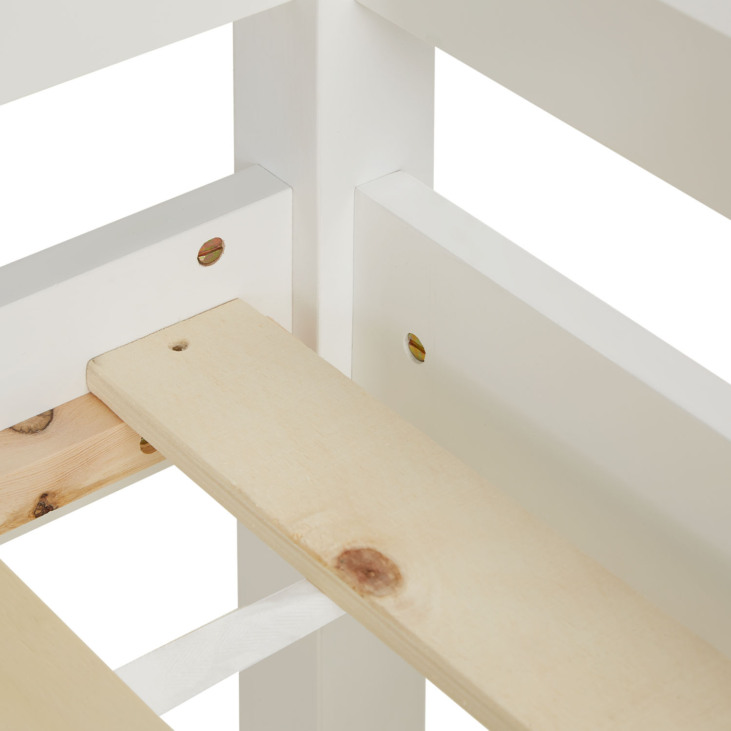 Loft Bed Kids 90x200 cm White | Slide | without Slatted Frame