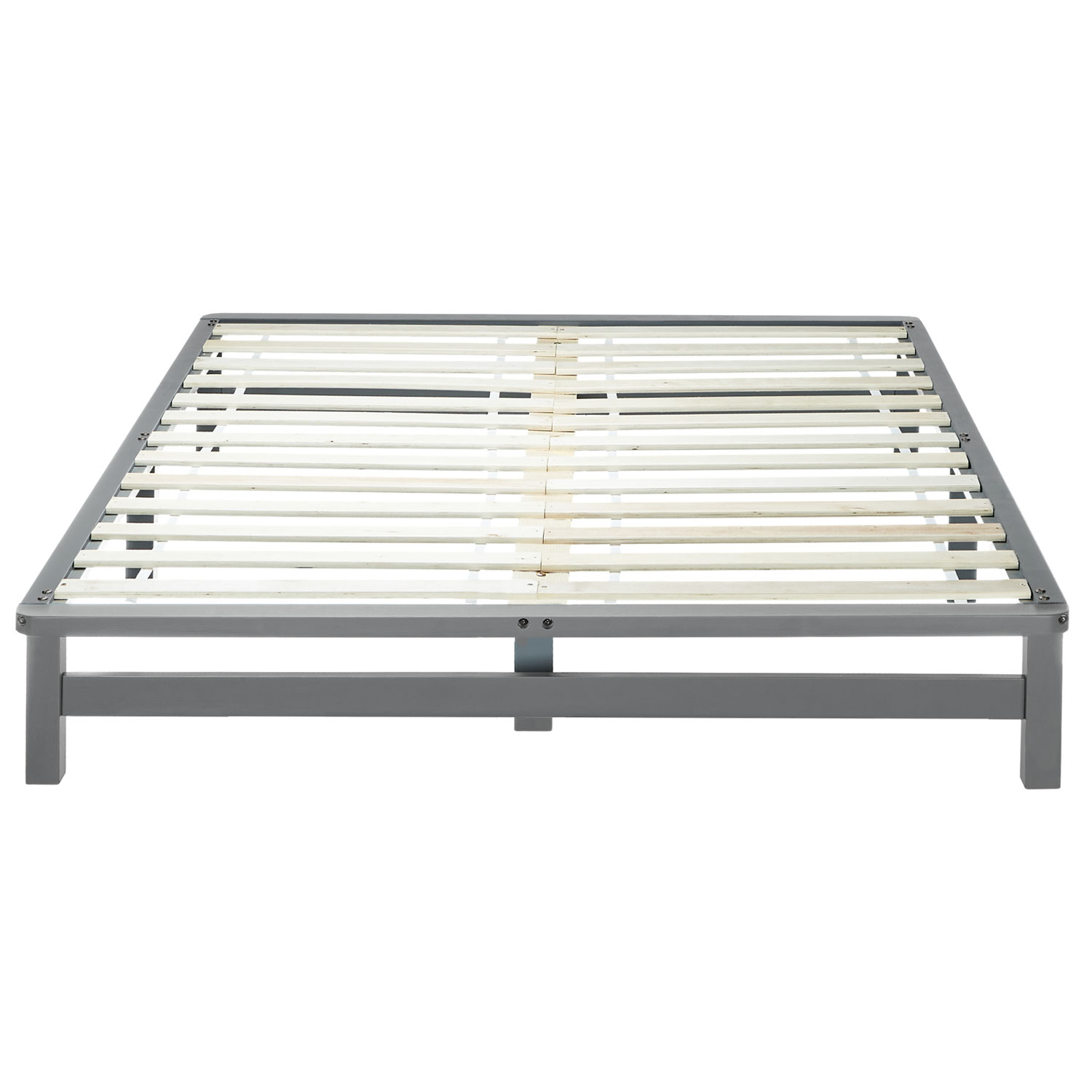 Pallet Bed 140x200 cm Gray | Double Bed | with Slatted Frame | Wood | Kids Youth Guest Bedroom