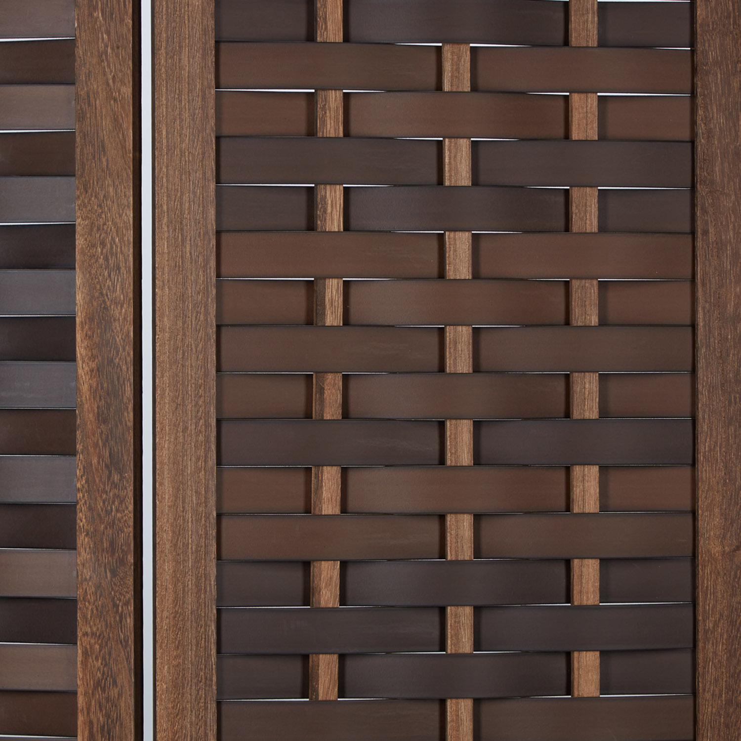 Paravent Brown Rattan-Style | 3-panel | Wood | Room Divider Partition Privacy Screen