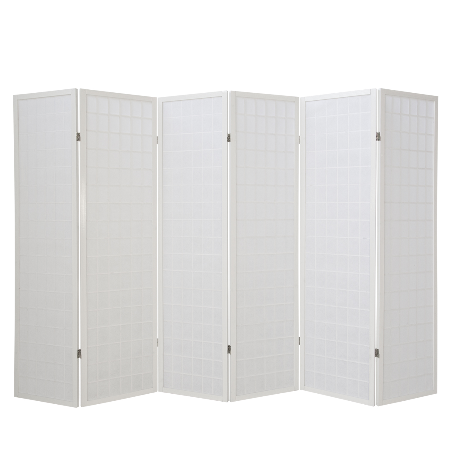 Paravent White Shoji Rice Paper White | 6-panel | Wood | Room Divider Partition Privacy Screen