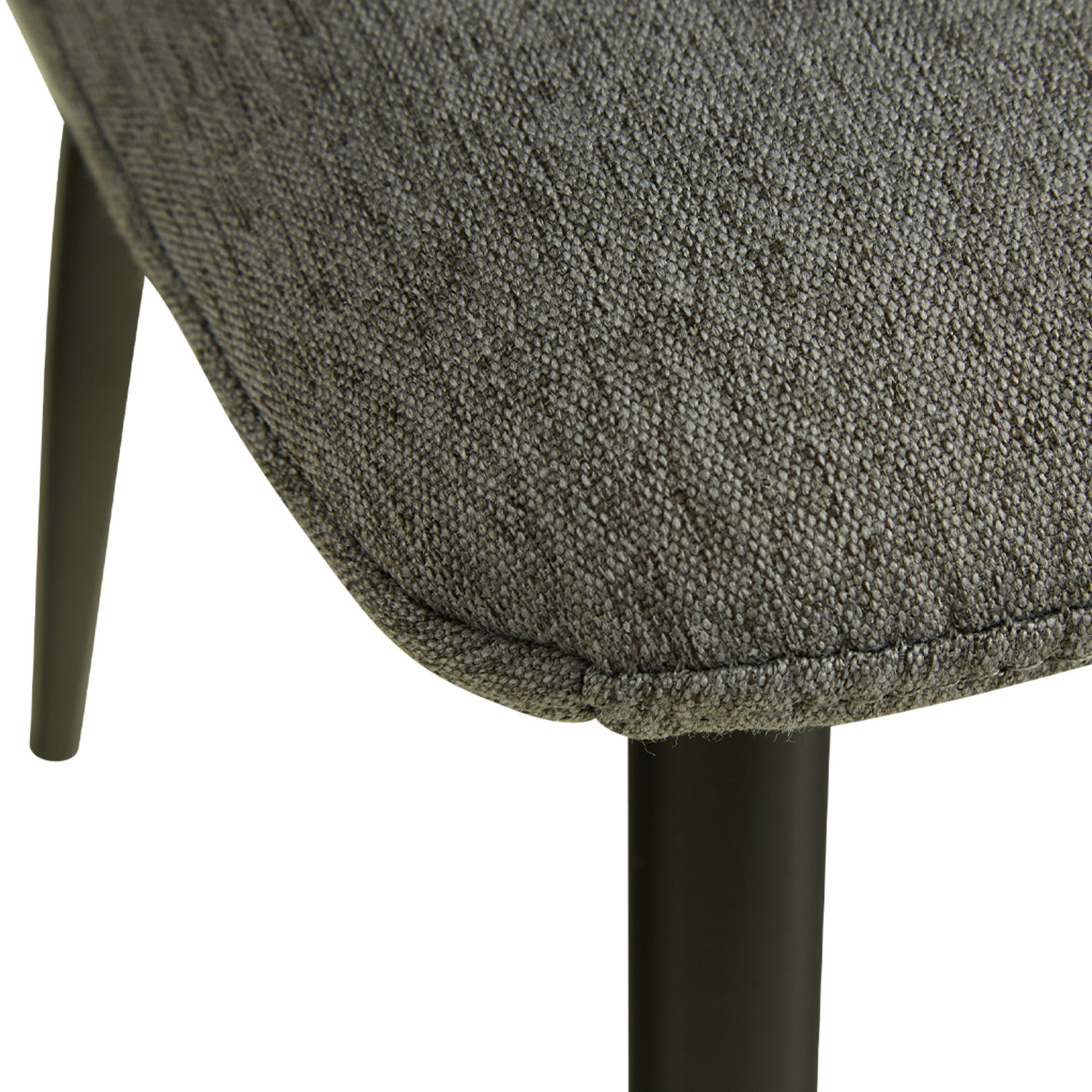 Set of 4 Gray Linen Upholstered Chairs (Armless) – Modern Dining Chairs