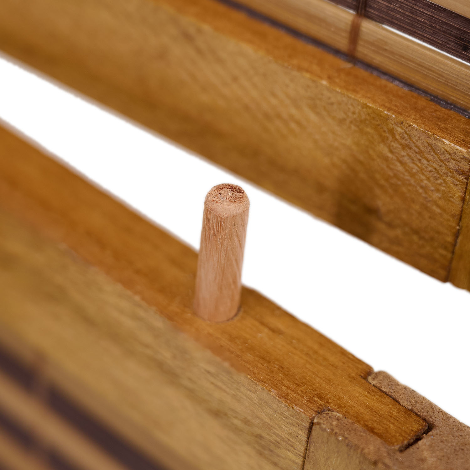 Paravent Brown Wooden Slats Height 200 cm | 4-panel | Wood | Room Divider Partition Privacy Screen