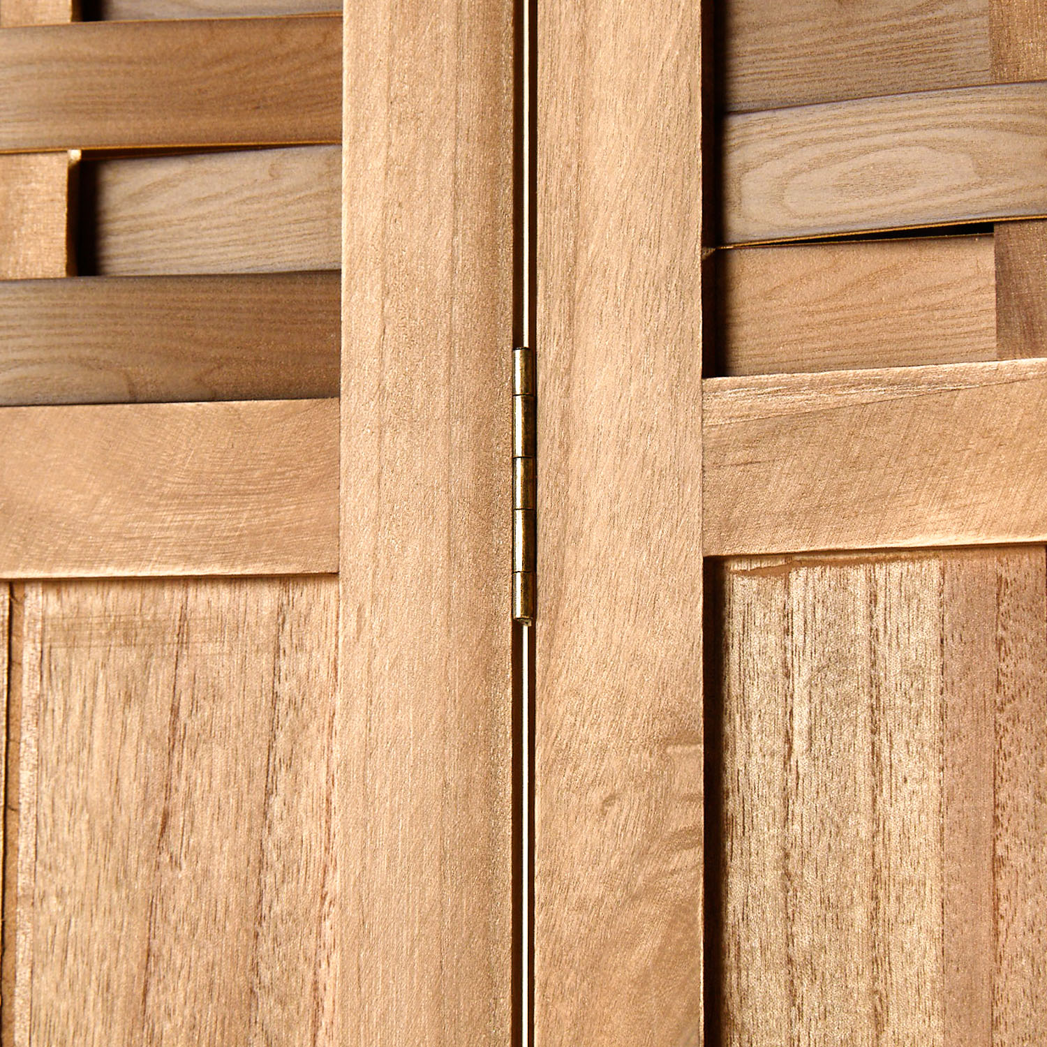 Paravent Light Brown Rattan-Style | 3-panel | Wood | Room Divider Partition Privacy Screen