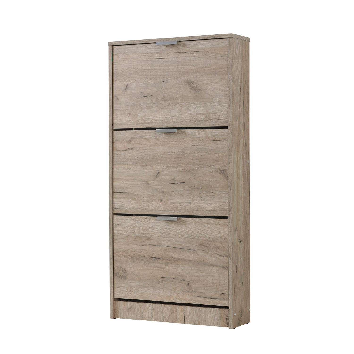 Shoe Rack Shoe Storage Shoe Cabinet Shoe Cupboard Wooden Grey Oak 3 Tier Shoe Tipper