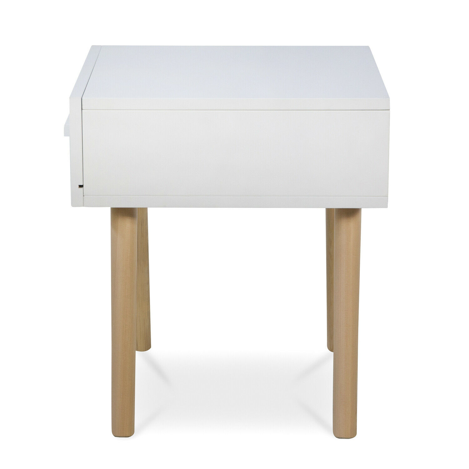 Bedside Table Nightstand White Bedroom Night Table Cupboard Pine Wood Drawer