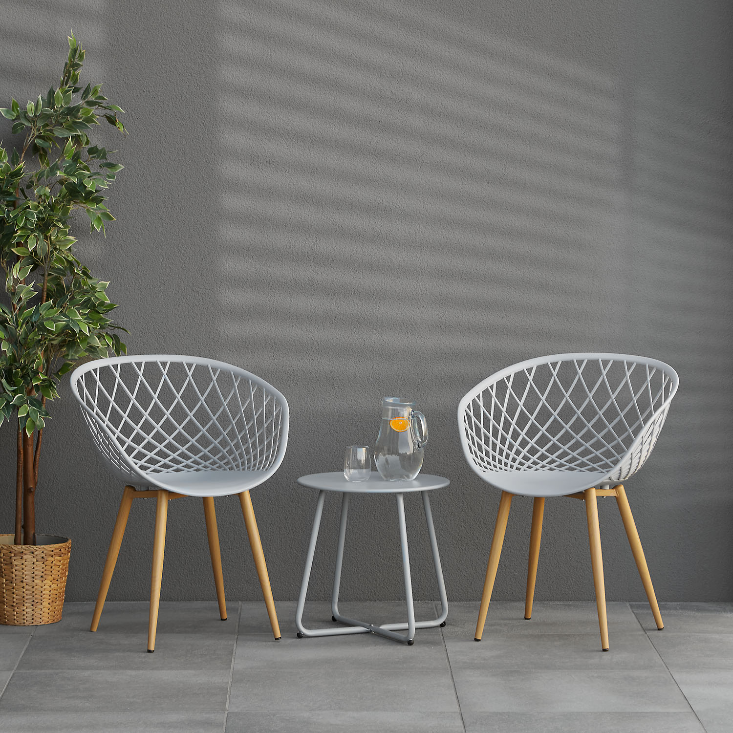 Set of 6 Garden chair with armrests Camping chairs Grey Garden armchairs Outdoor chairs Plastic Egg chair Indoor chairs Kitchen chairs