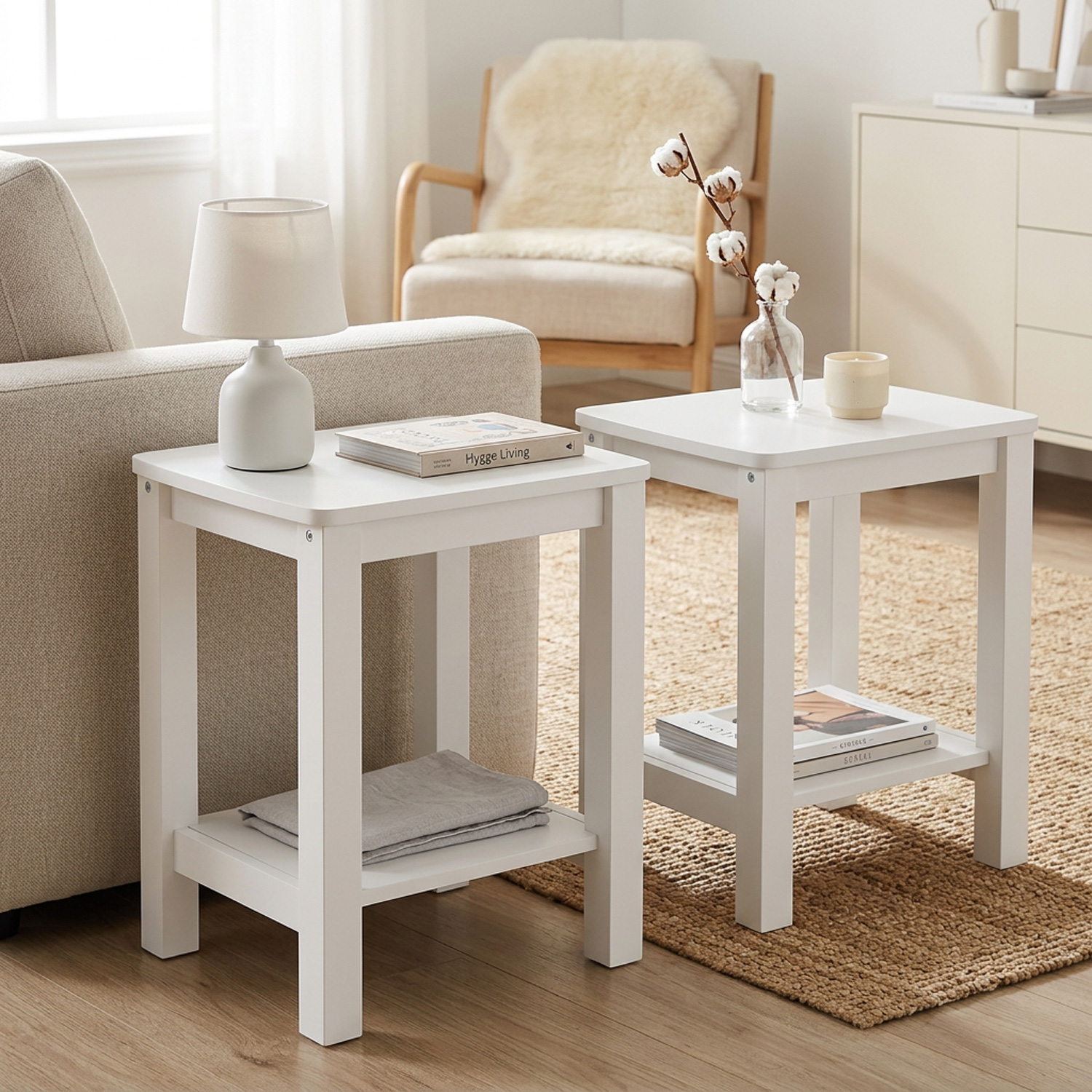 Wooden Stool Set of 2 Seat Stool Pine Wood Solid Table Stool Wardrobe Dining Stool