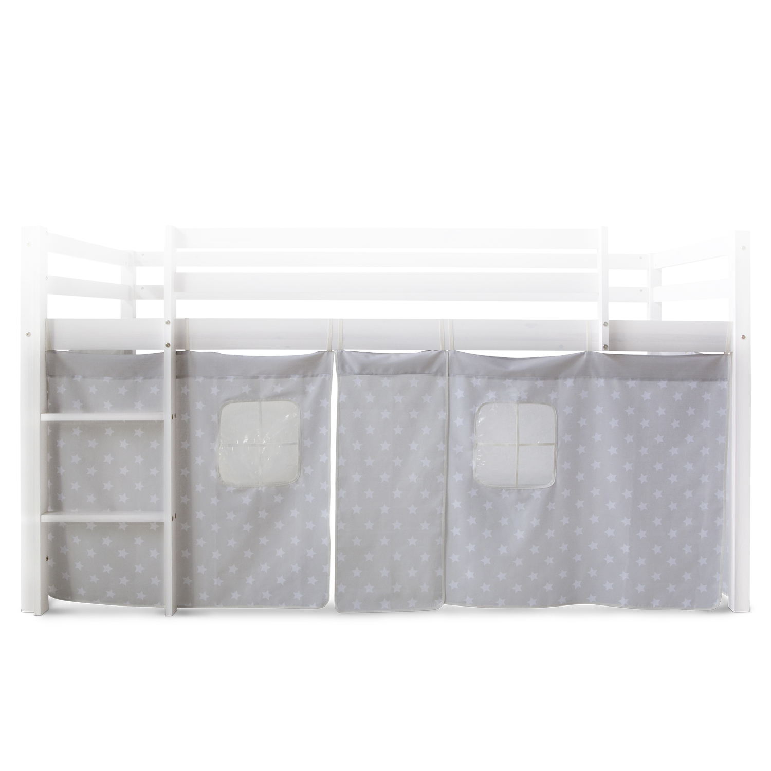 Childrens Bed Curtain Bunk Bed Cabin Bed Accessories Grey Stars