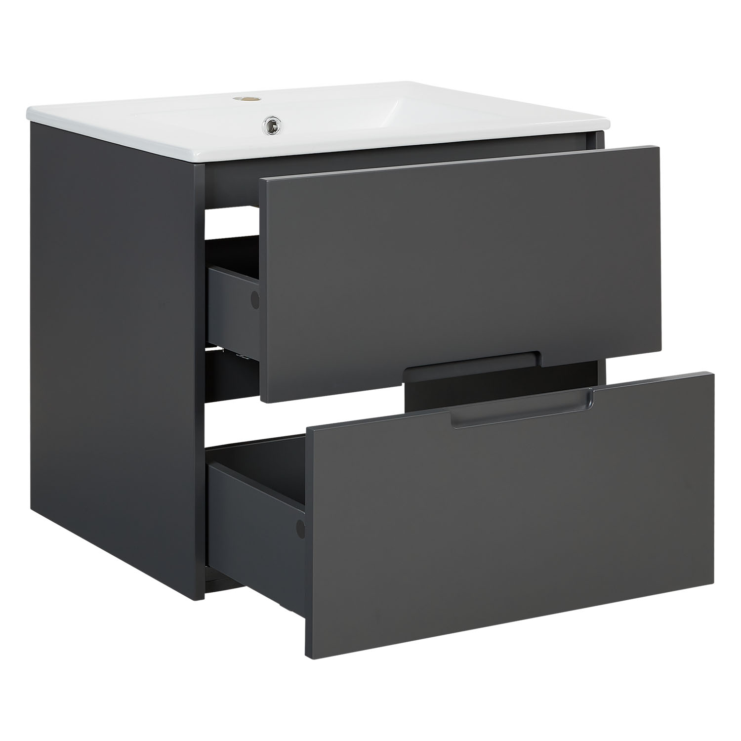 Bathroom cabinet 60 cm Wood Grey Storage Vanity unit Bathroom furniture Sink unit Washroom wall cabinet
