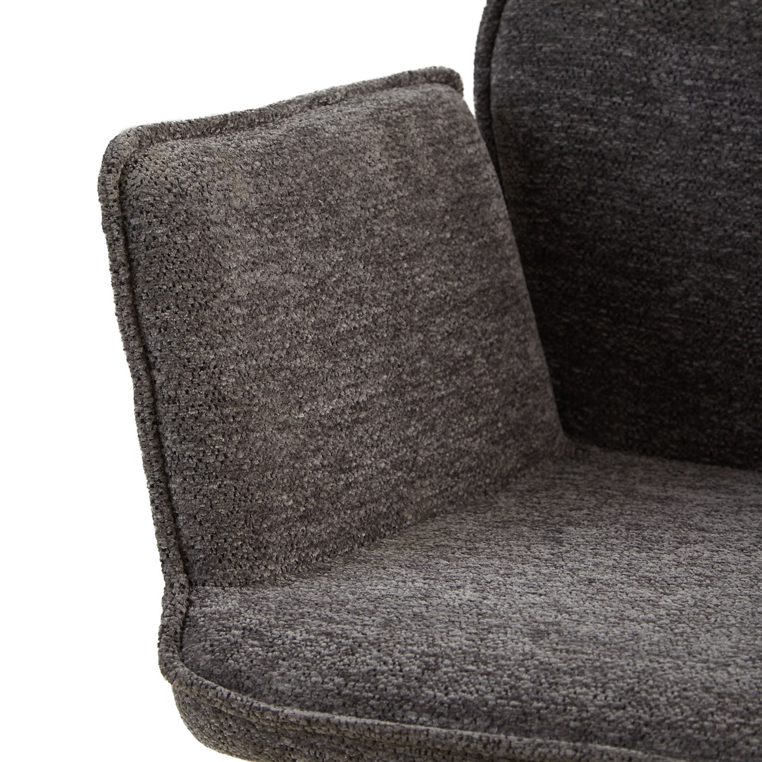 Upholstered Chair Chenille Wool Grey | Set of 2 | swivel | with Armrests | Kitchen Dining Room Office