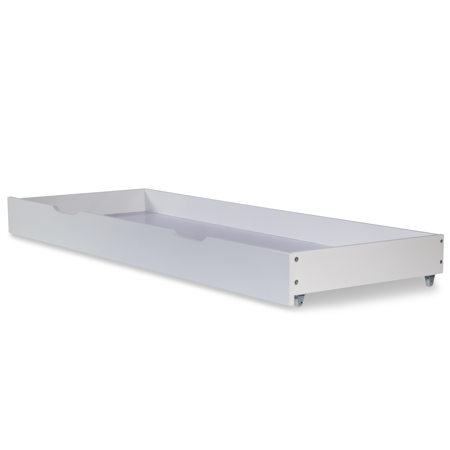 Wooden Bed Drawer Pull-Out Bed Box Storage with Castors White