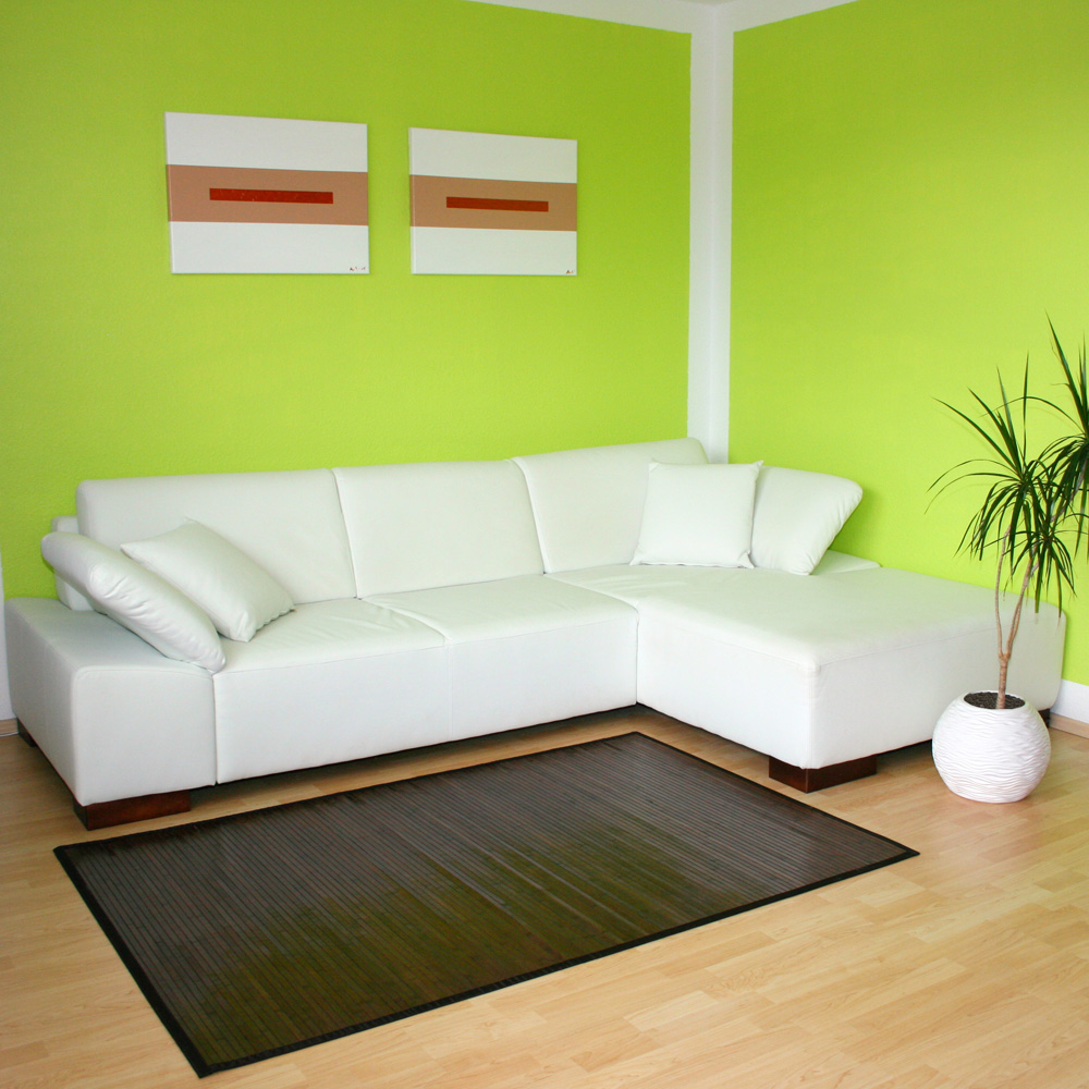 Bamboo carpet Rug 60x240 in darkbrown